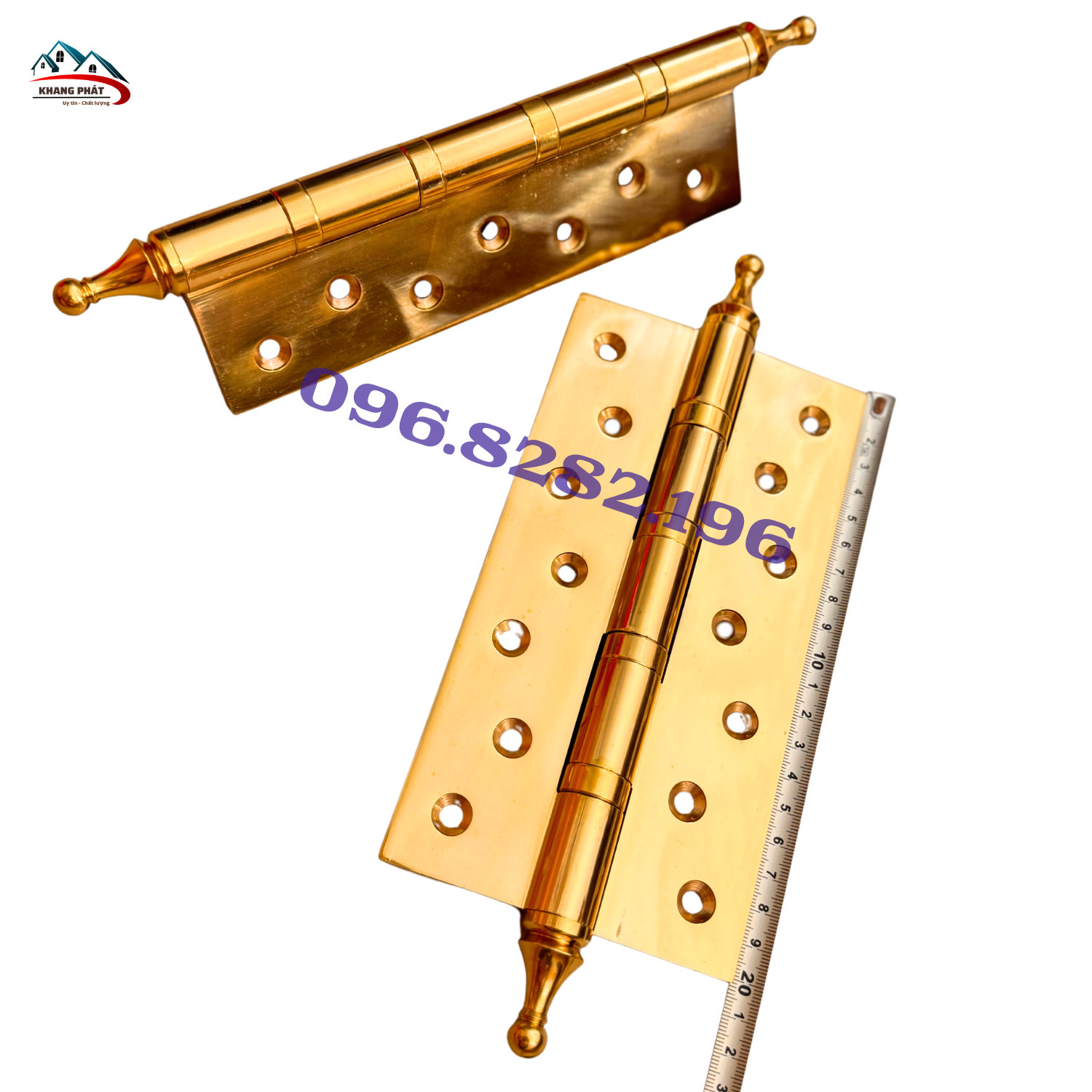 Bản lề cửa gỗ bằng đồng thau màu vàng bóng