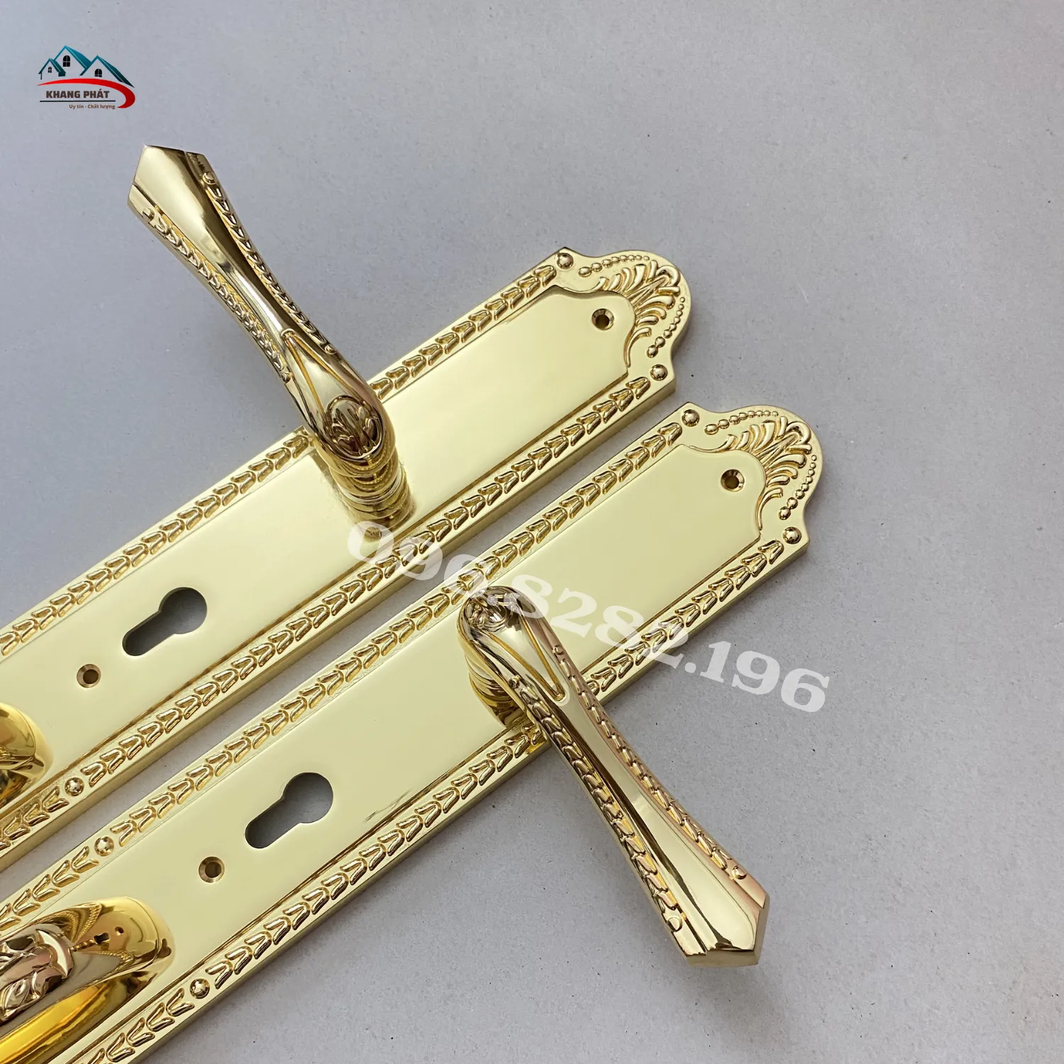 Tay gạt khóa cửa đồng mạ vàng cao cấp
