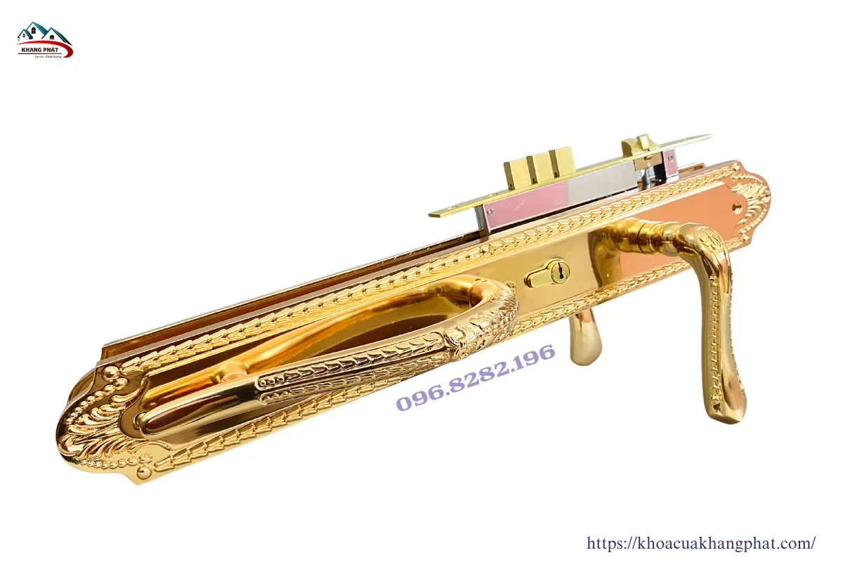 Khóa cửa đại sảnh đồng 24K KP5252 dài 55cm