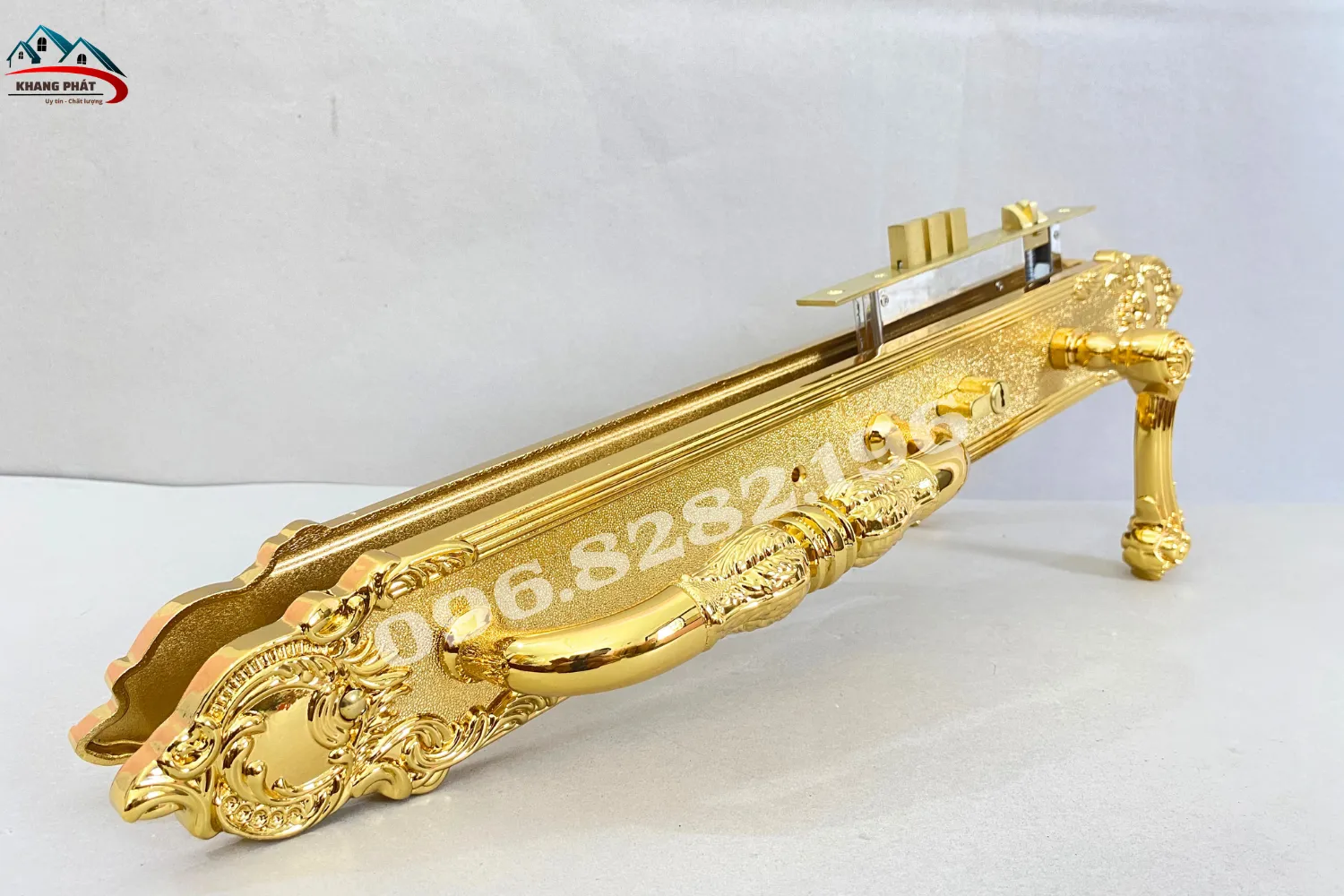 Bộ khóa đại sảnh KP6161 lắp hoàn chỉnh góc nghiêng
