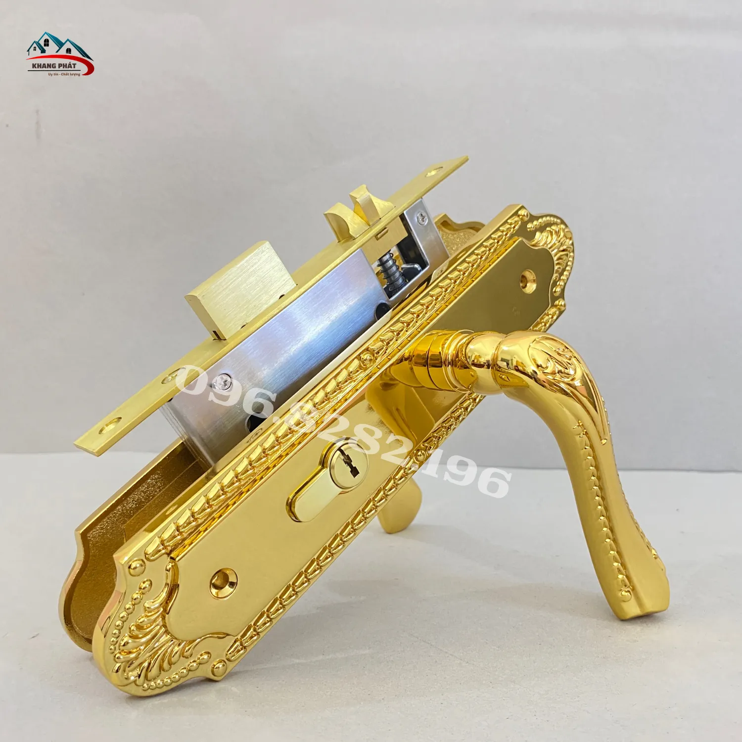 Bộ khóa đồng mạ vàng 24K lắp ráp đầy đủ