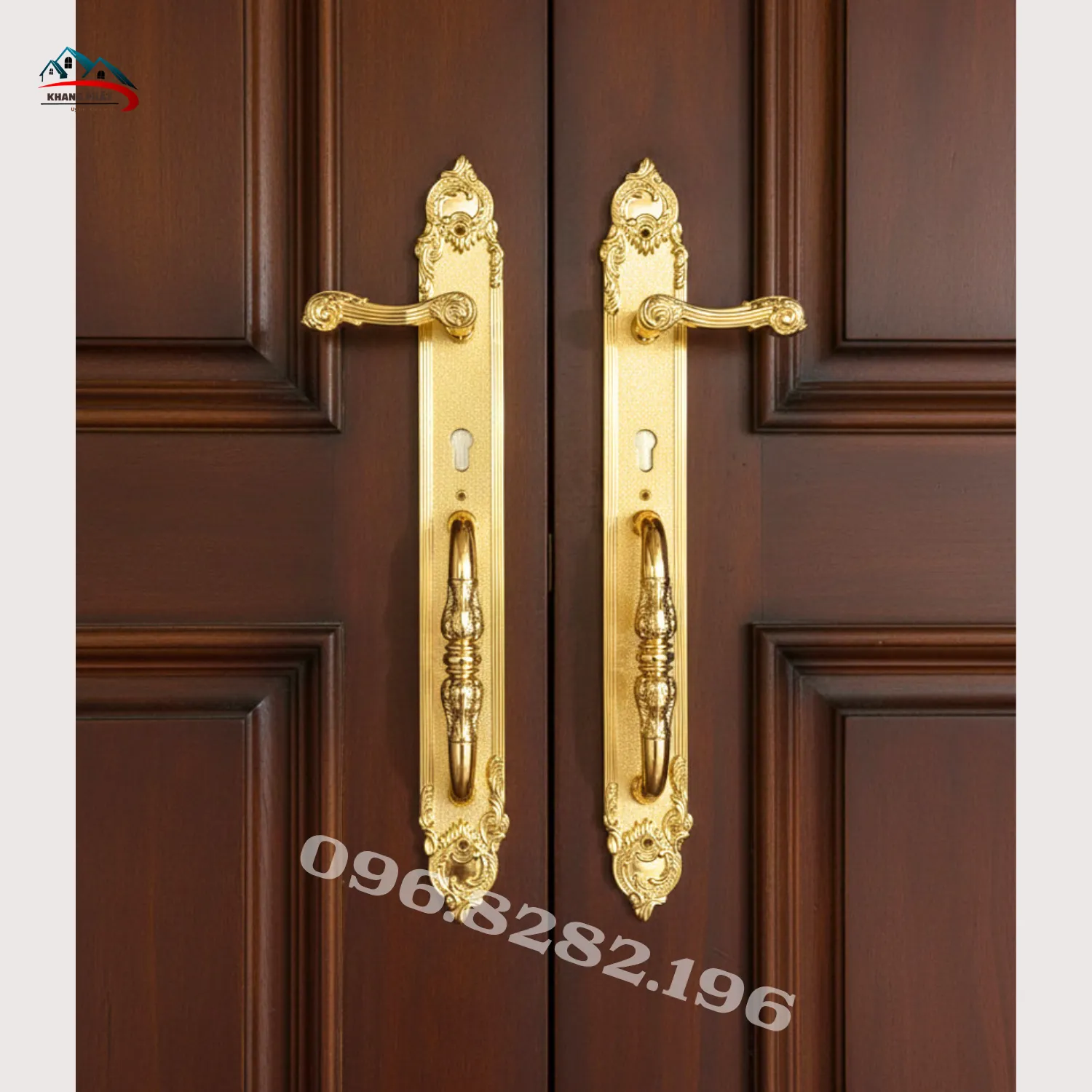 Khoá cửa KP6161 lắp trên cửa gỗ thực tế