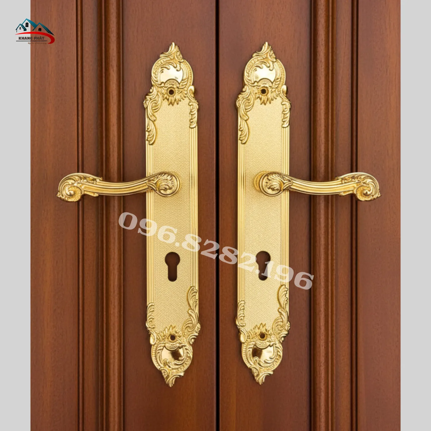 Khoá cửa KP6161 lắp trên cửa gỗ thực tế