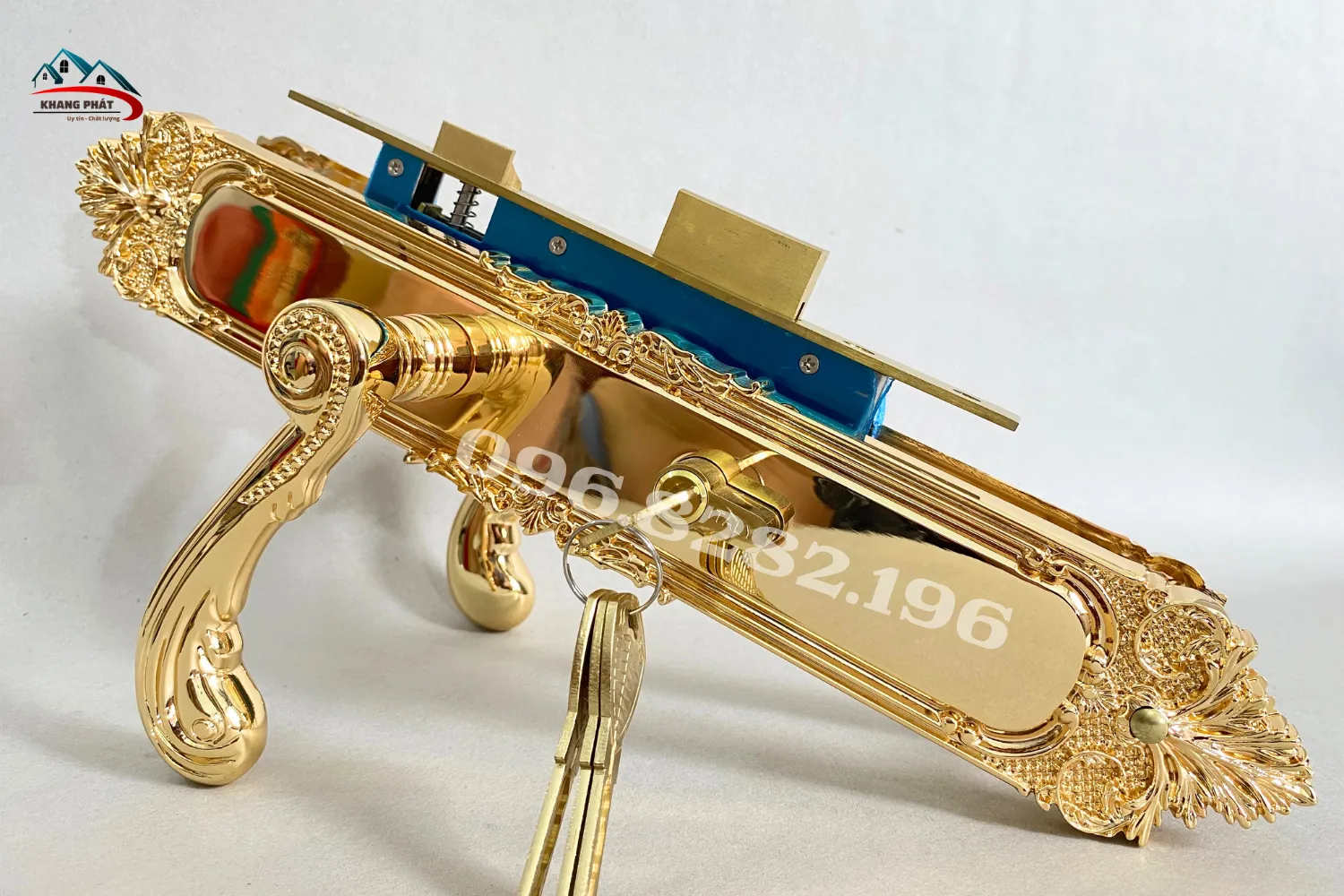 Bộ khóa KP1919 đồng vàng 24K đầy đủ phụ kiện – sẵn sàng lắp đặt 2