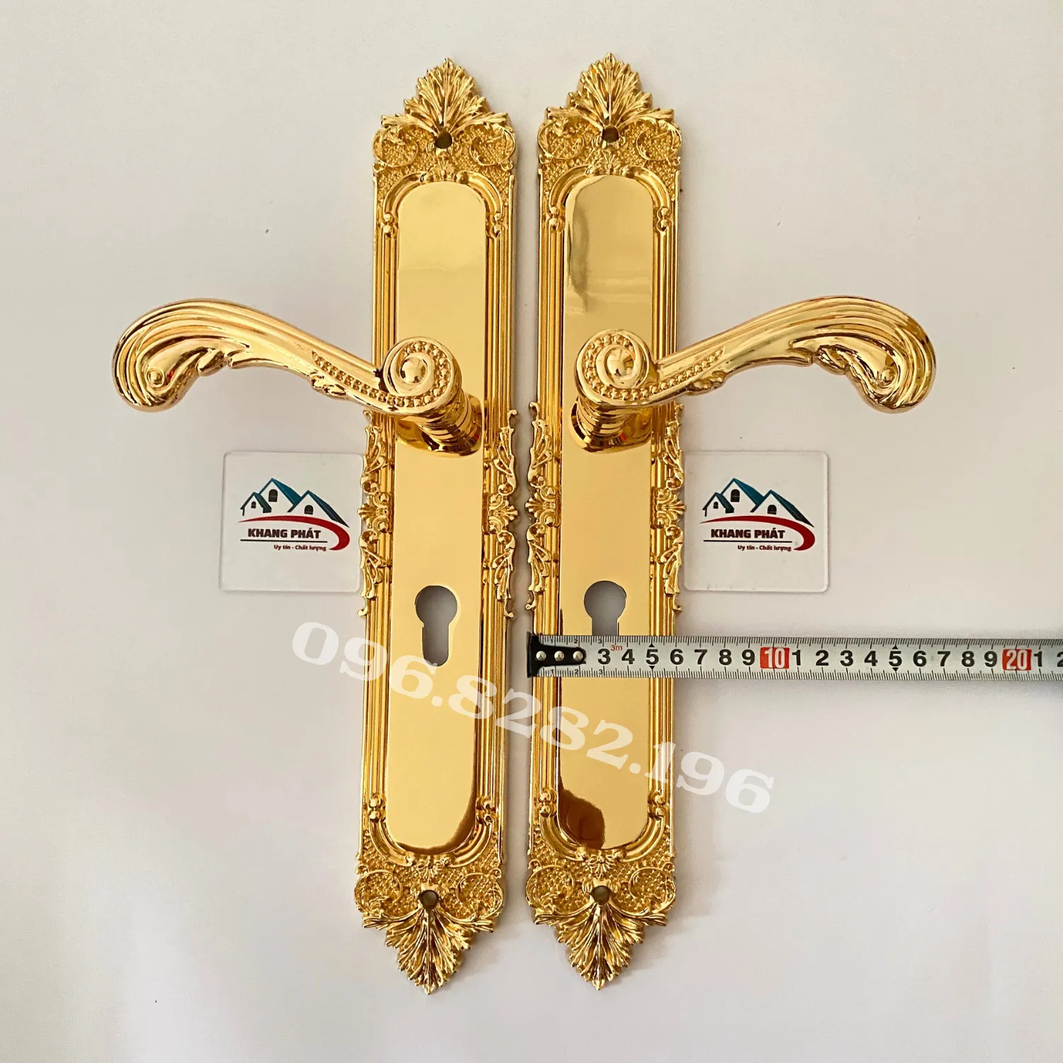 Mặt ốp khóa KP1919 đồng vàng 24K rộng 6cm