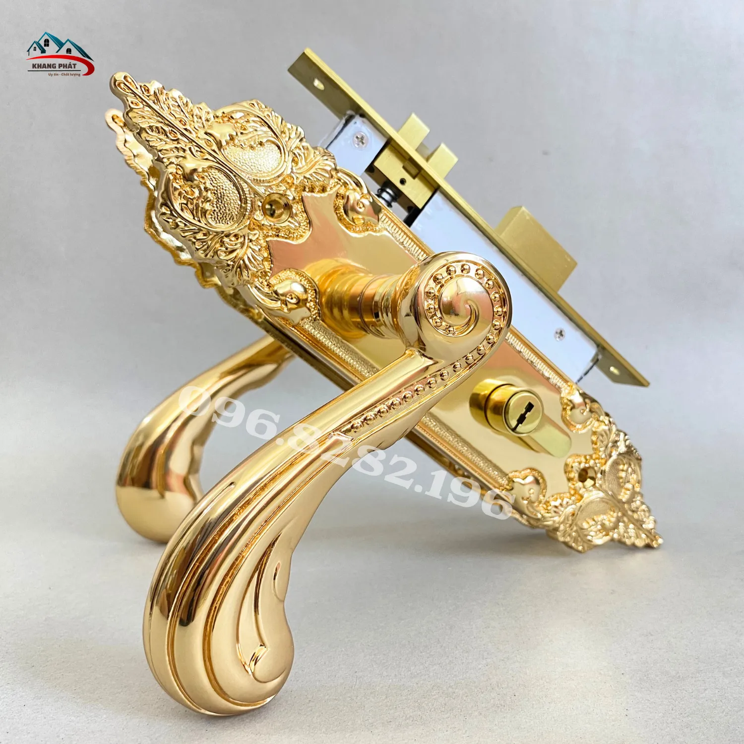 Thân khóa cửa phòng bằng đồng lắp ráp hoàn chỉnh