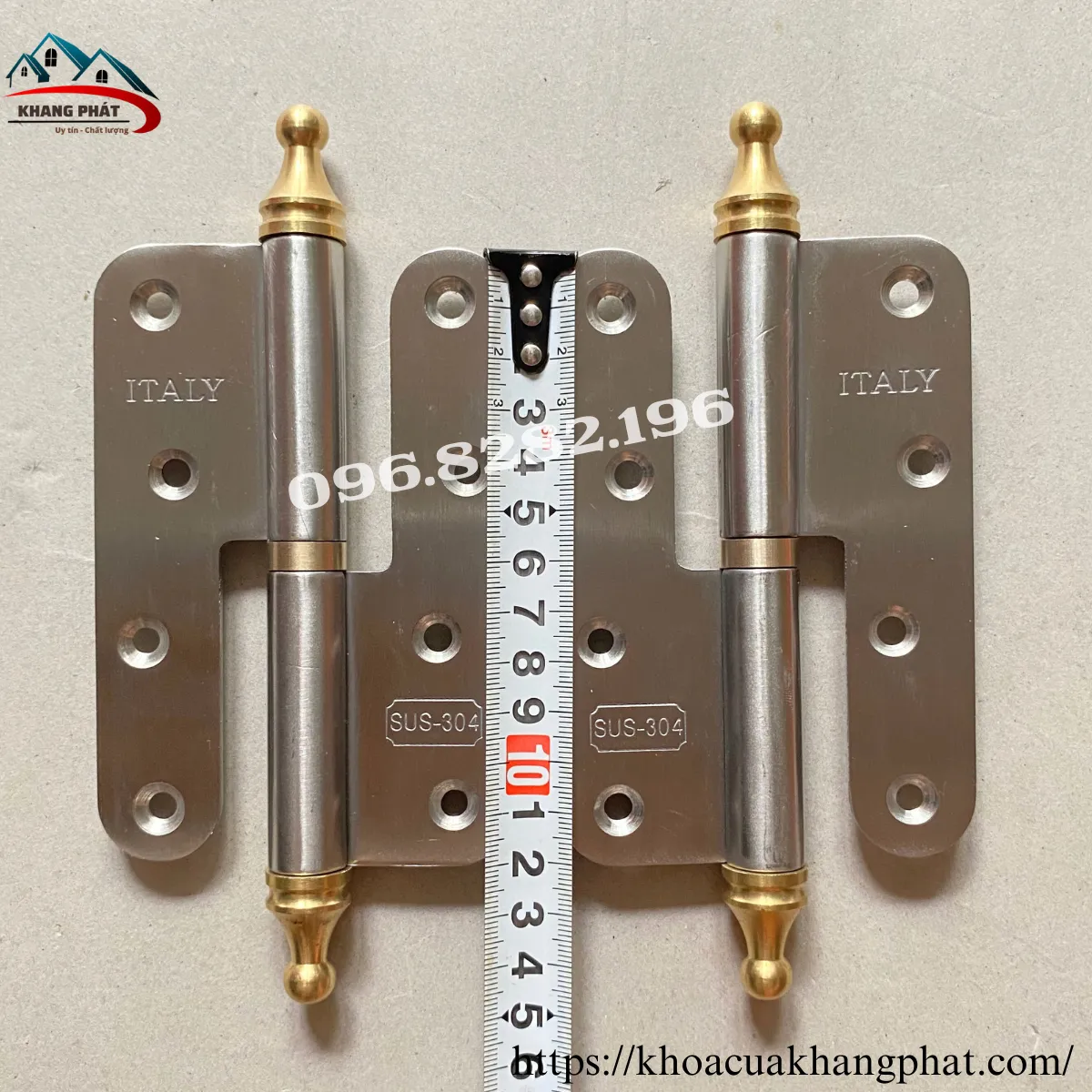 Bản lề cối inox 304 chóp bi đồng N5 tổng thể