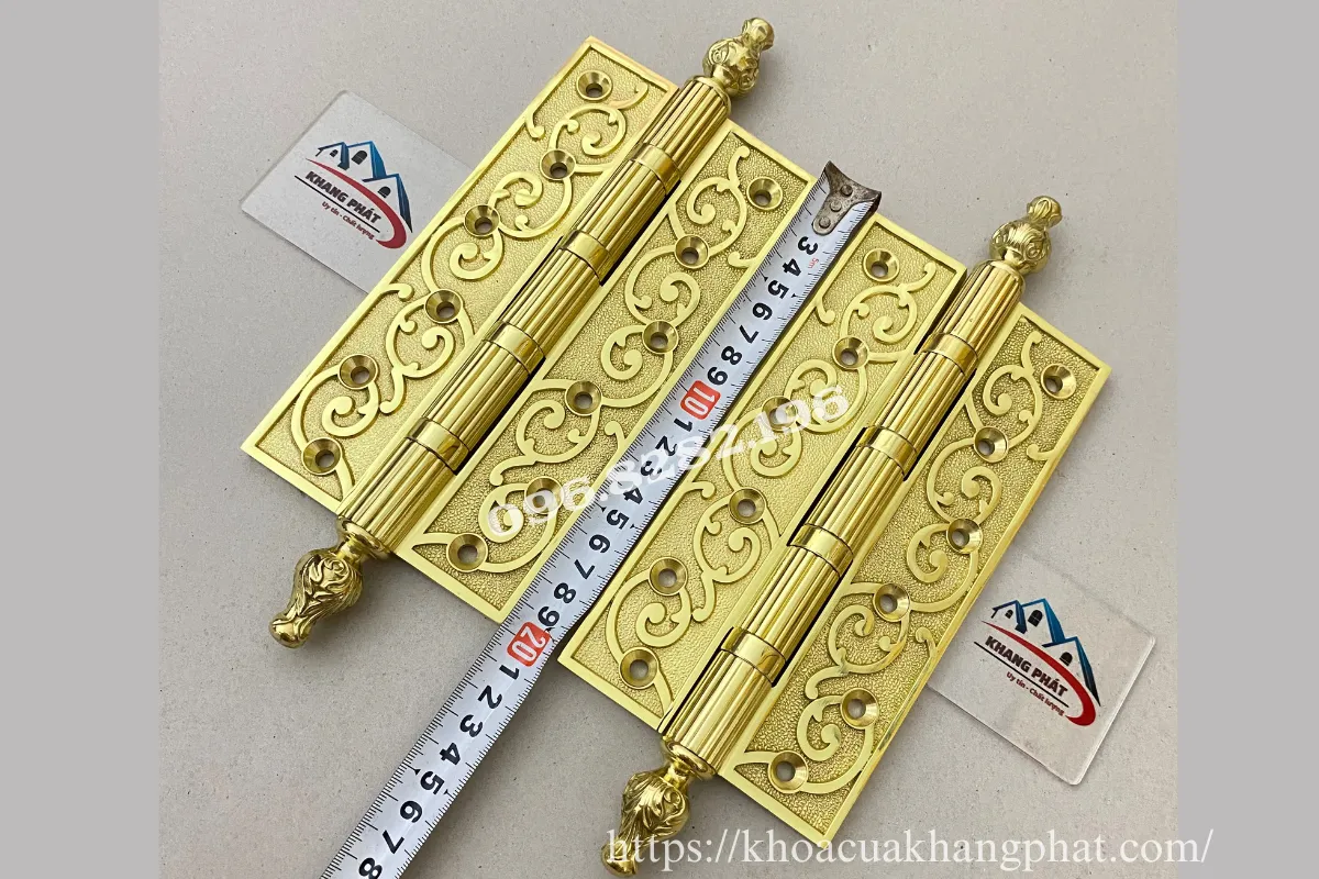 Bản lề cửa gỗ đồng thau dài 20cm