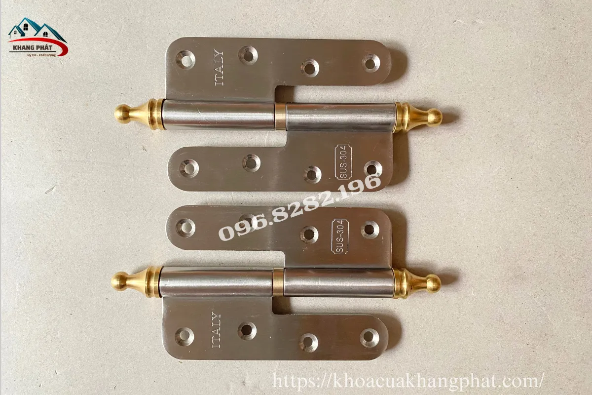 Bản lề inox 304 dày 3mm chóp bi đồng