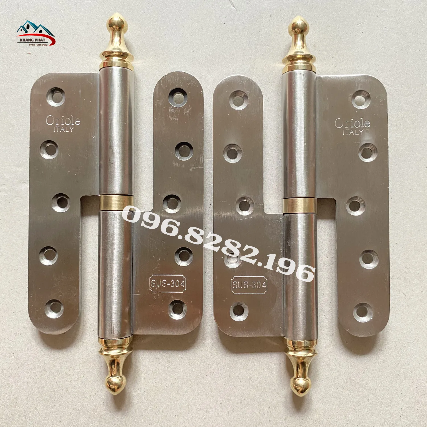 Góc nghiêng bản lề inox 304 có chóp bi đồng