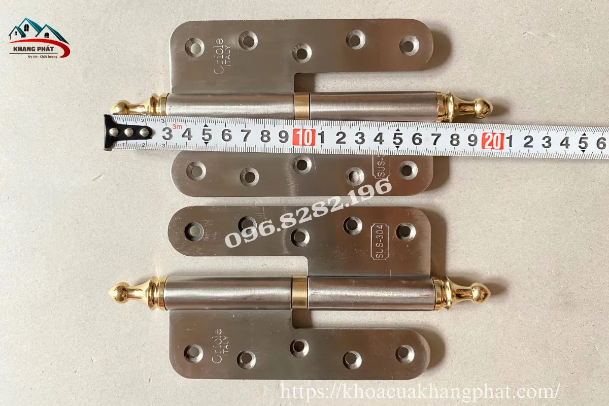 Kích thước bản lề inox 304 N10 thực tế
