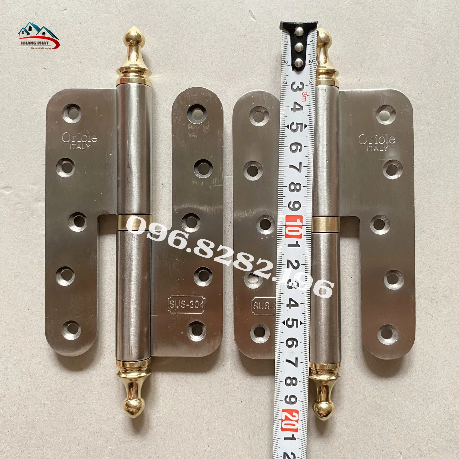 Kích thước tổng thể bản lề cối N10 dài 20cm