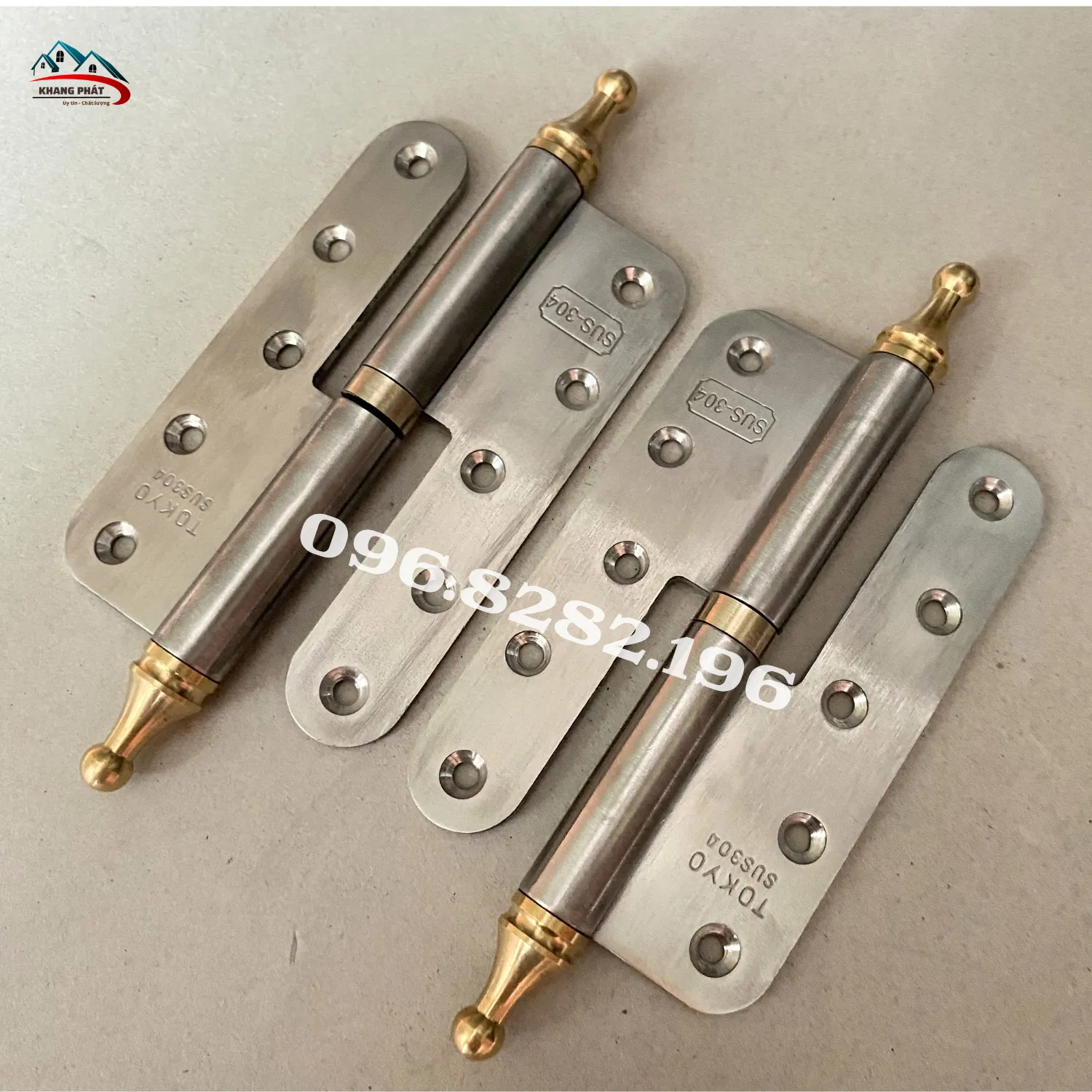 Thân bản lề inox dày dặn dùng cho cửa gỗ