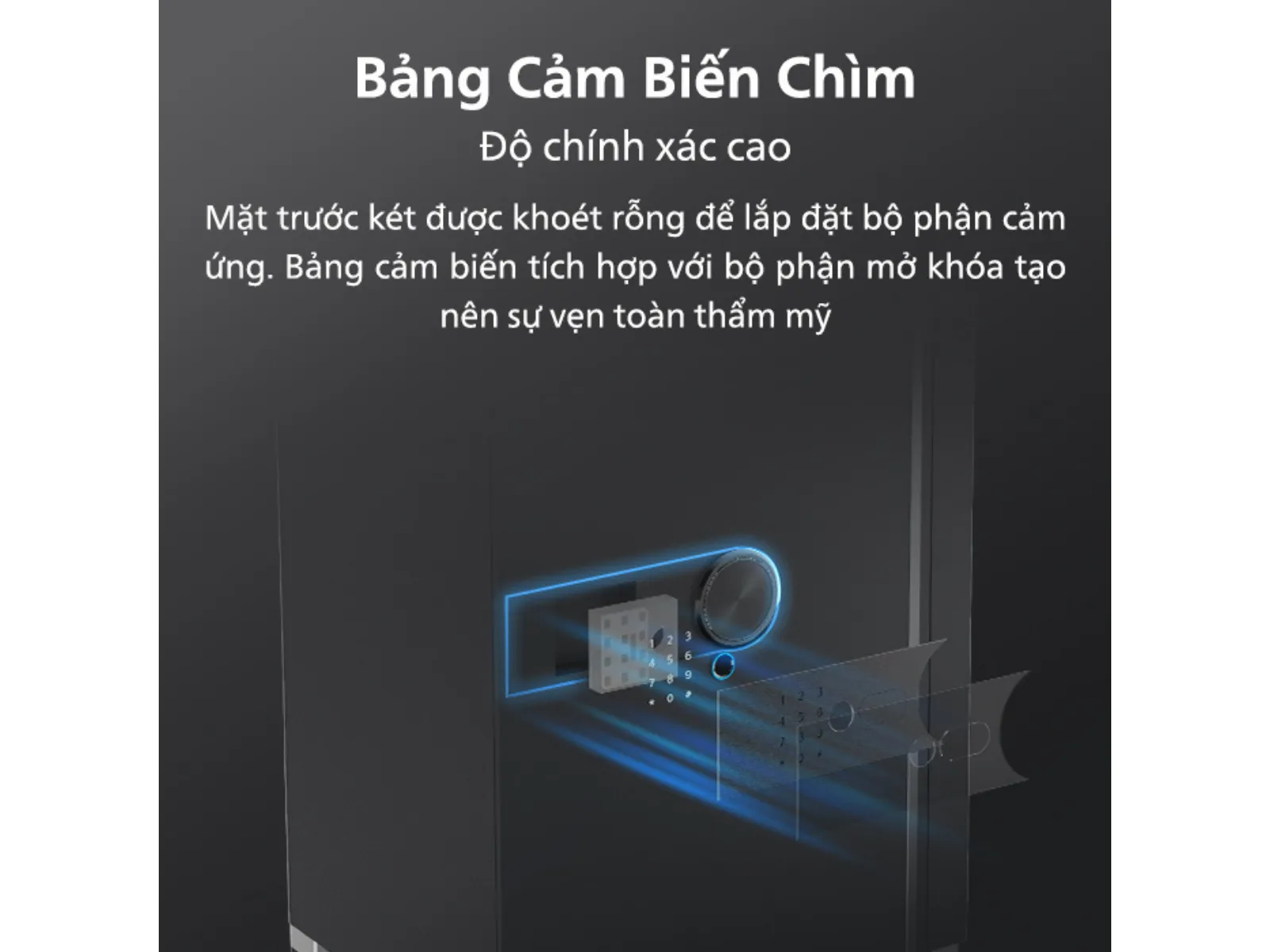 Bảng cảm ứng chìm trên két sắt thông minh SBX202