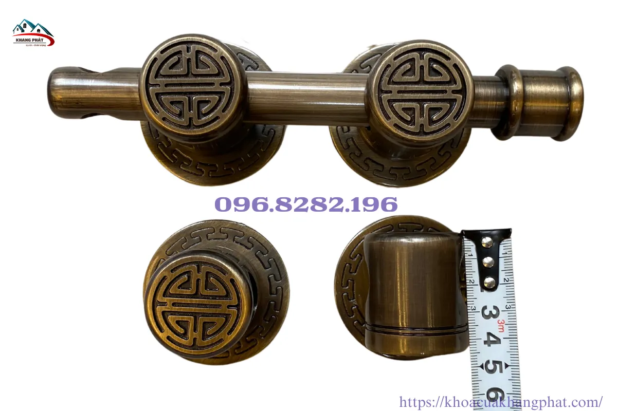 Khóa cửa giả cổ chữ Thọ bằng đồng thau
