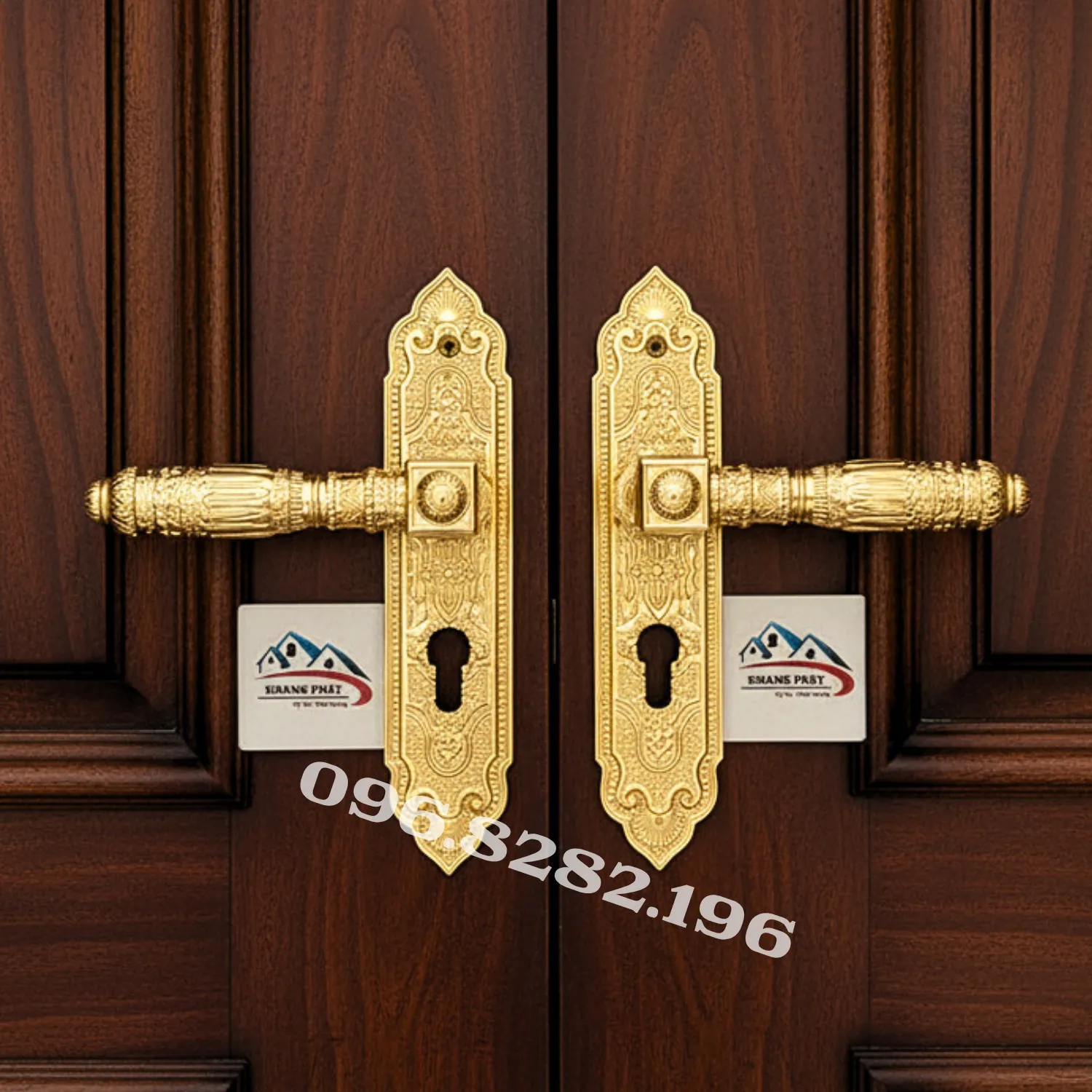 Khoá cửa phòng KP999 lắp trên cửa gỗ tự nhiên