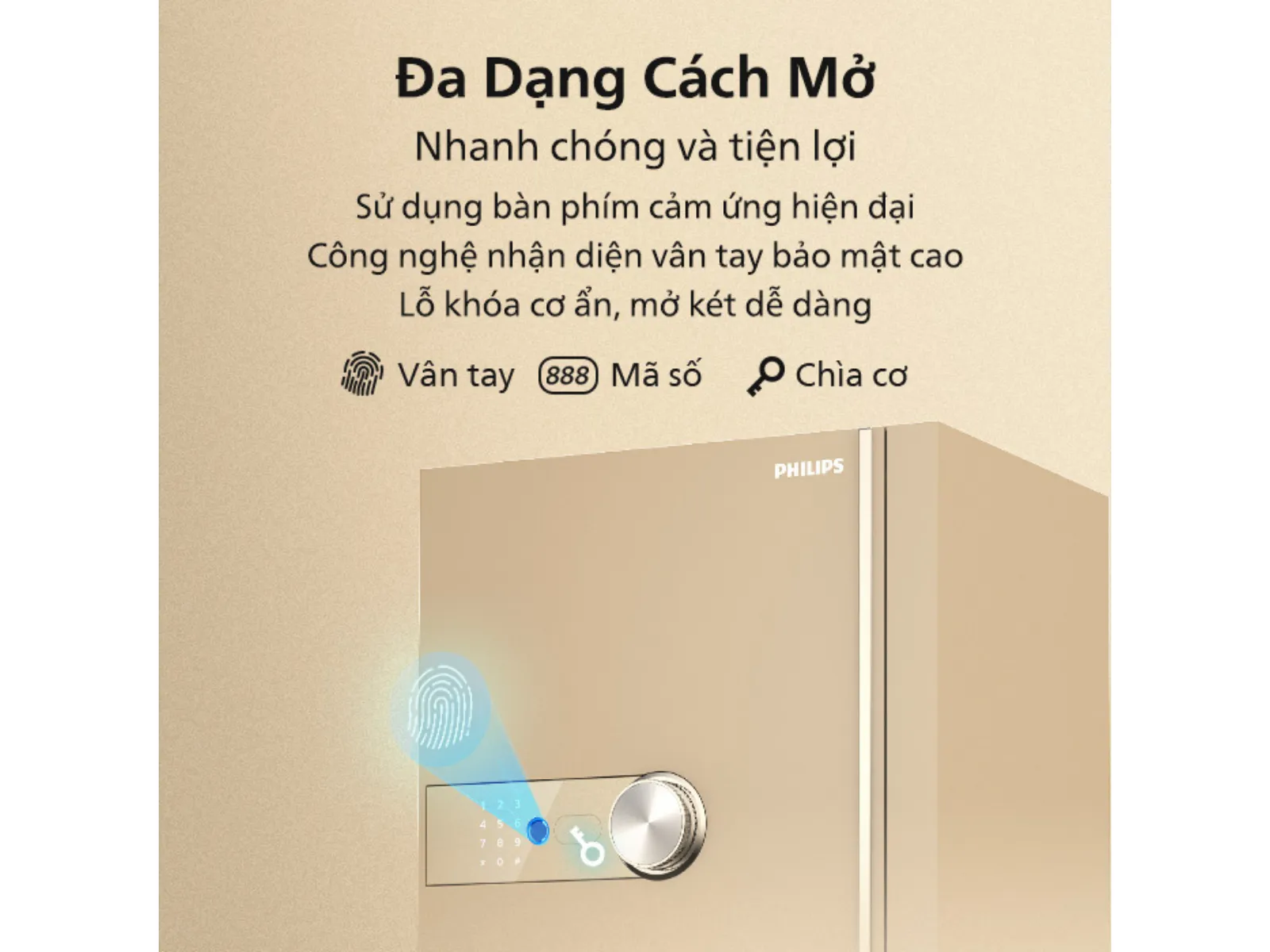 Két sắt SBX202 với 3 phương thức mở khóa tiện lợi