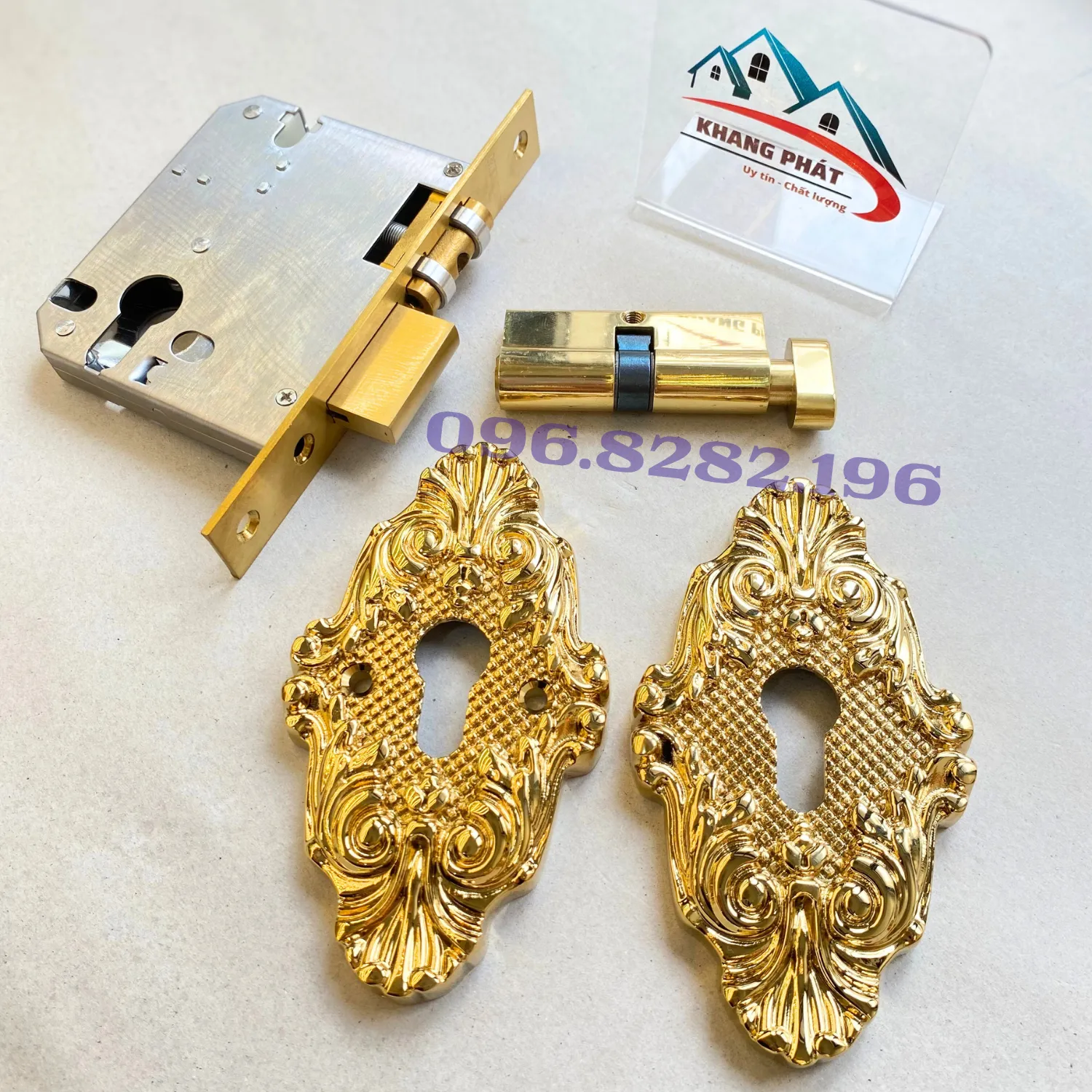 Ổ khóa đồng thau dài 9cm kèm 5 chìa