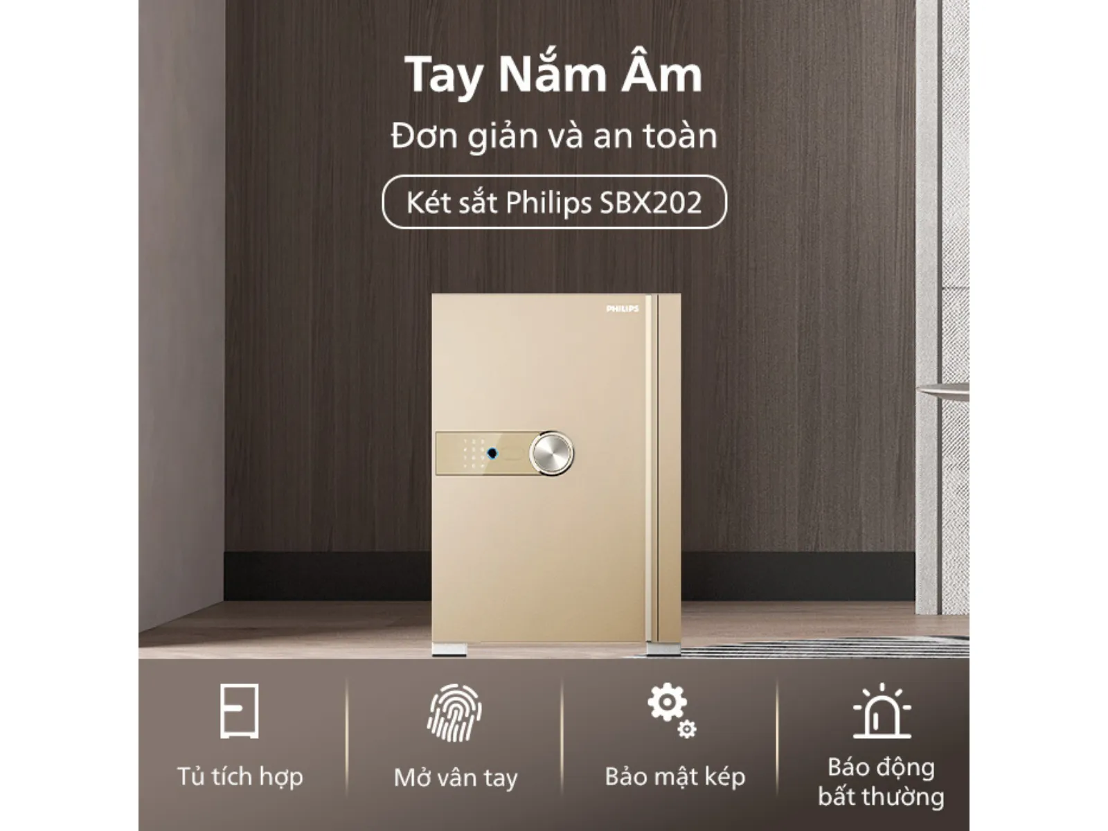 Tay nắm ẩn mở xoay độc đáo của Philips SBX202