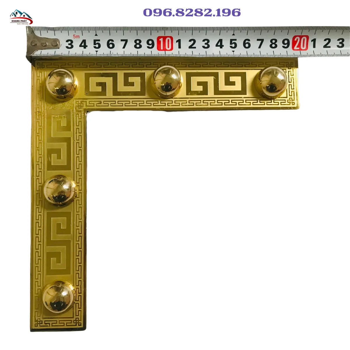 Ke góc vuông đồng 20cm trang trí cửa gỗ