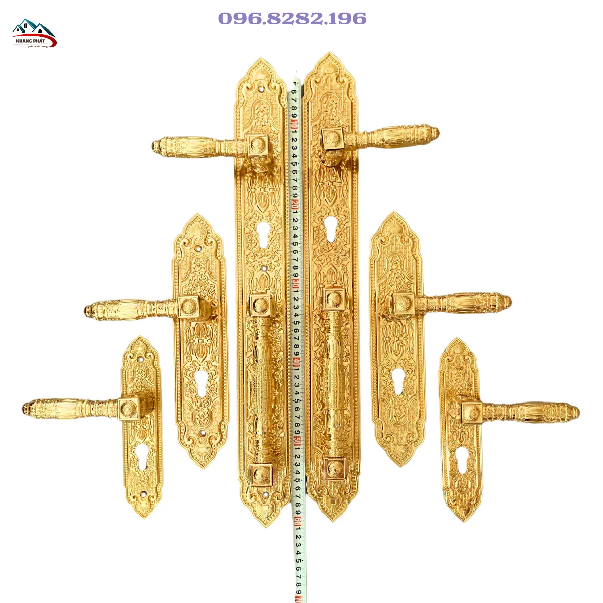 Khoá cửa KP999C gỗ thép kính mạ vàng 24k