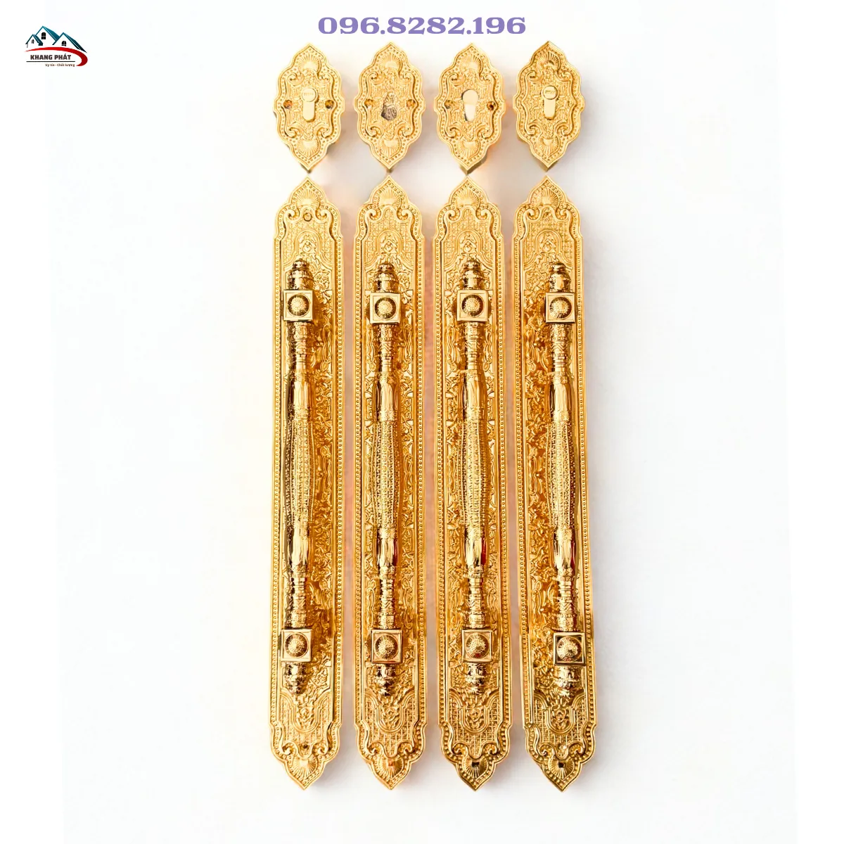 Khoá tay kéo bằng đồng mạ vàng 24k KP999B