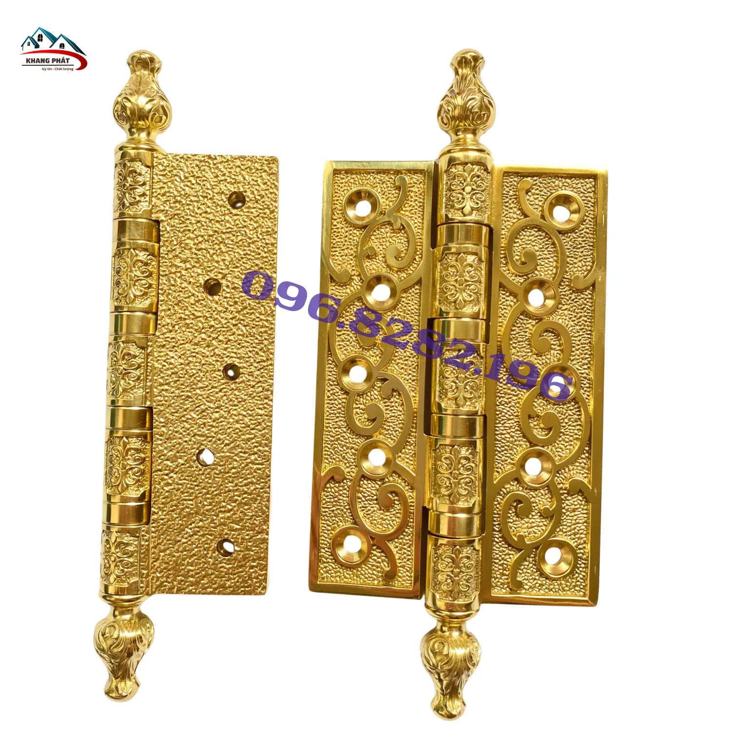 Bản lề đồng chạm khắc thủ công chi tiết