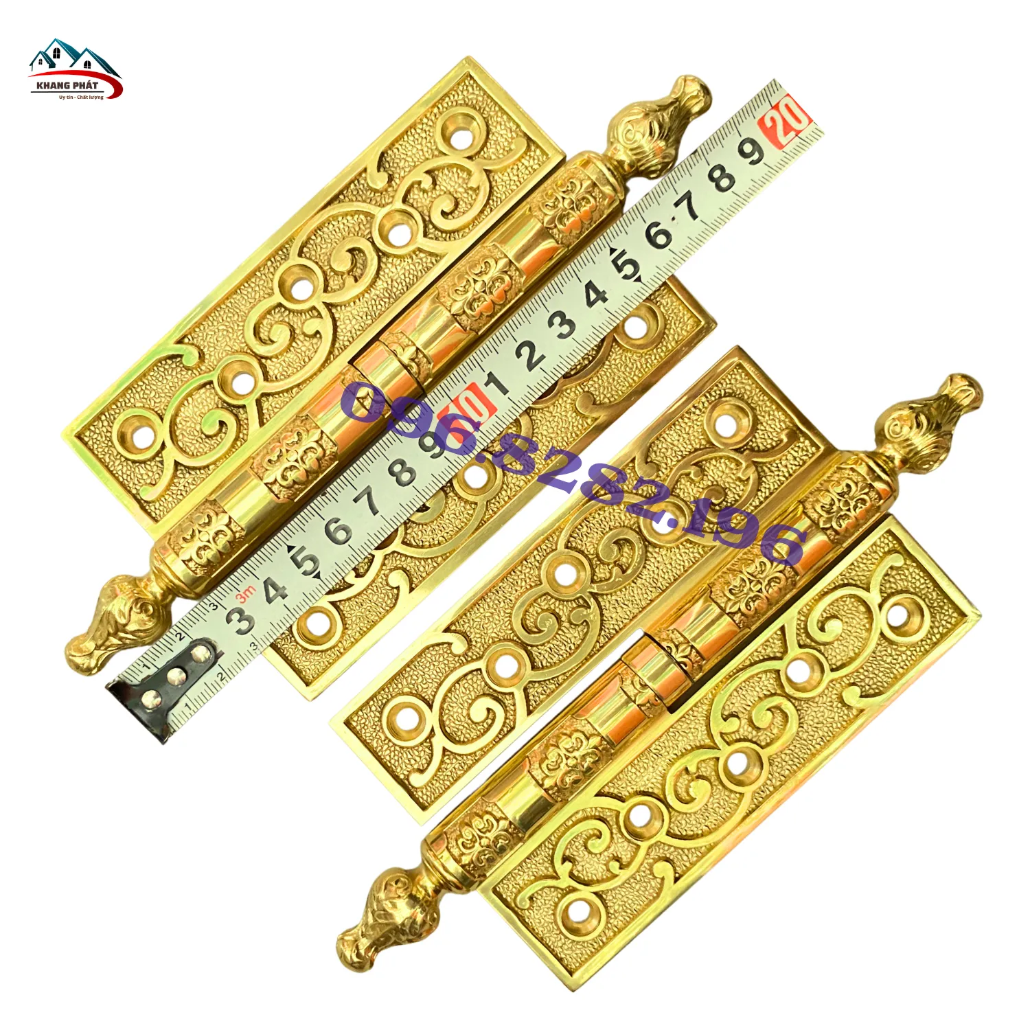 Bản lề cối đồng 13cm lắp cho cửa gỗ