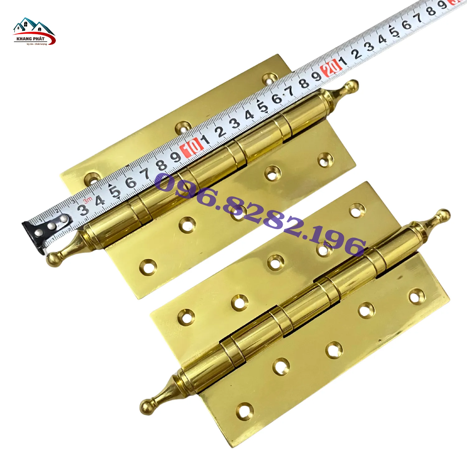 Bản lề cửa gỗ bằng đồng thau cao cấp màu vàng bóng