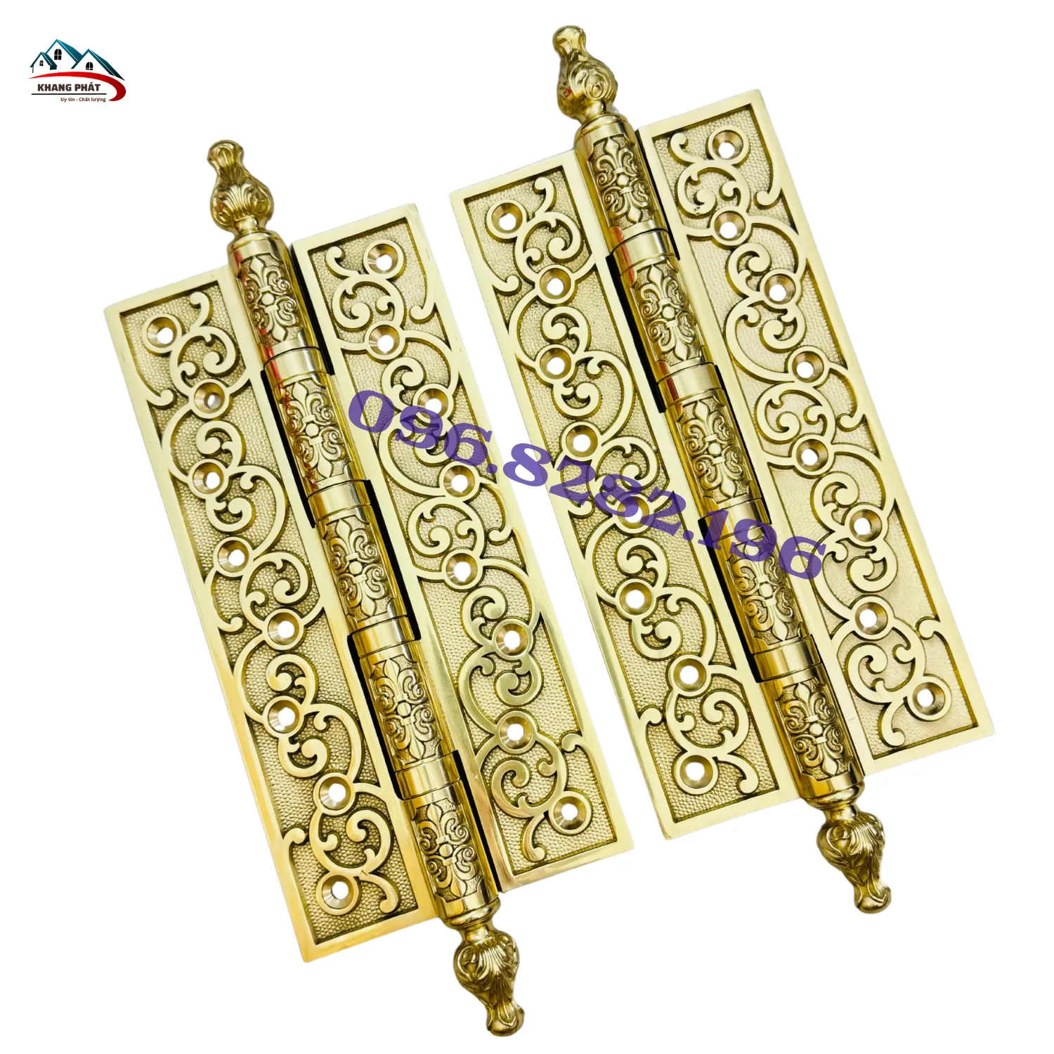 bản lề đồng thau cửa gỗ KP-LĐB125 tổng thể