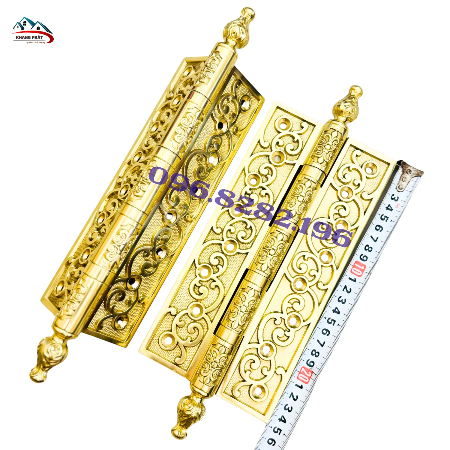 bản lề đồng thau cửa gỗ lá dài 25cm