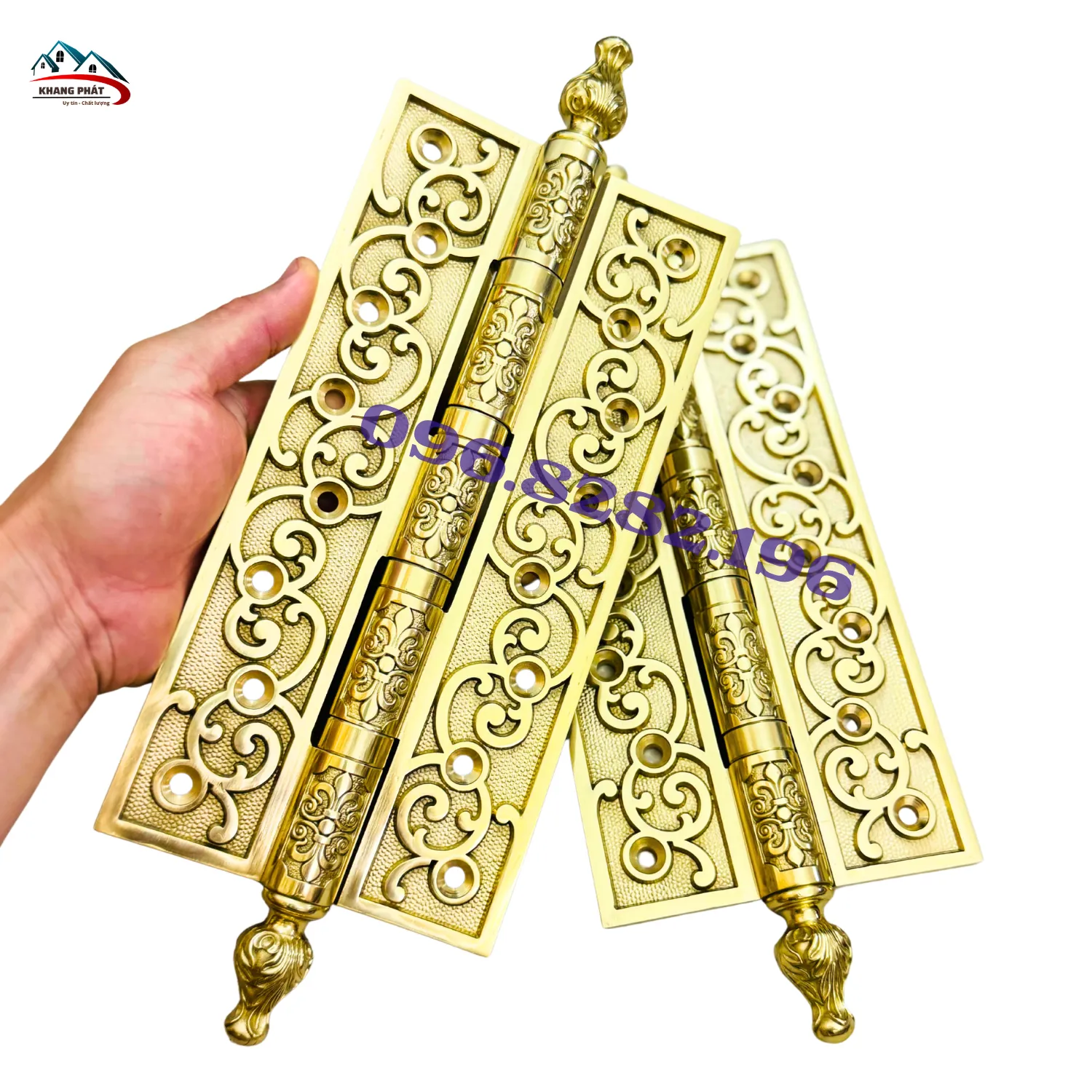 bản lề đồng thau cửa gỗ trục 2.1cm