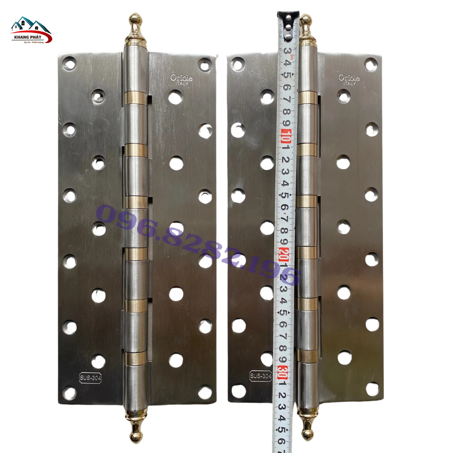 bản lề dài 30cm inox 304 cho cửa gỗ đại sảnh