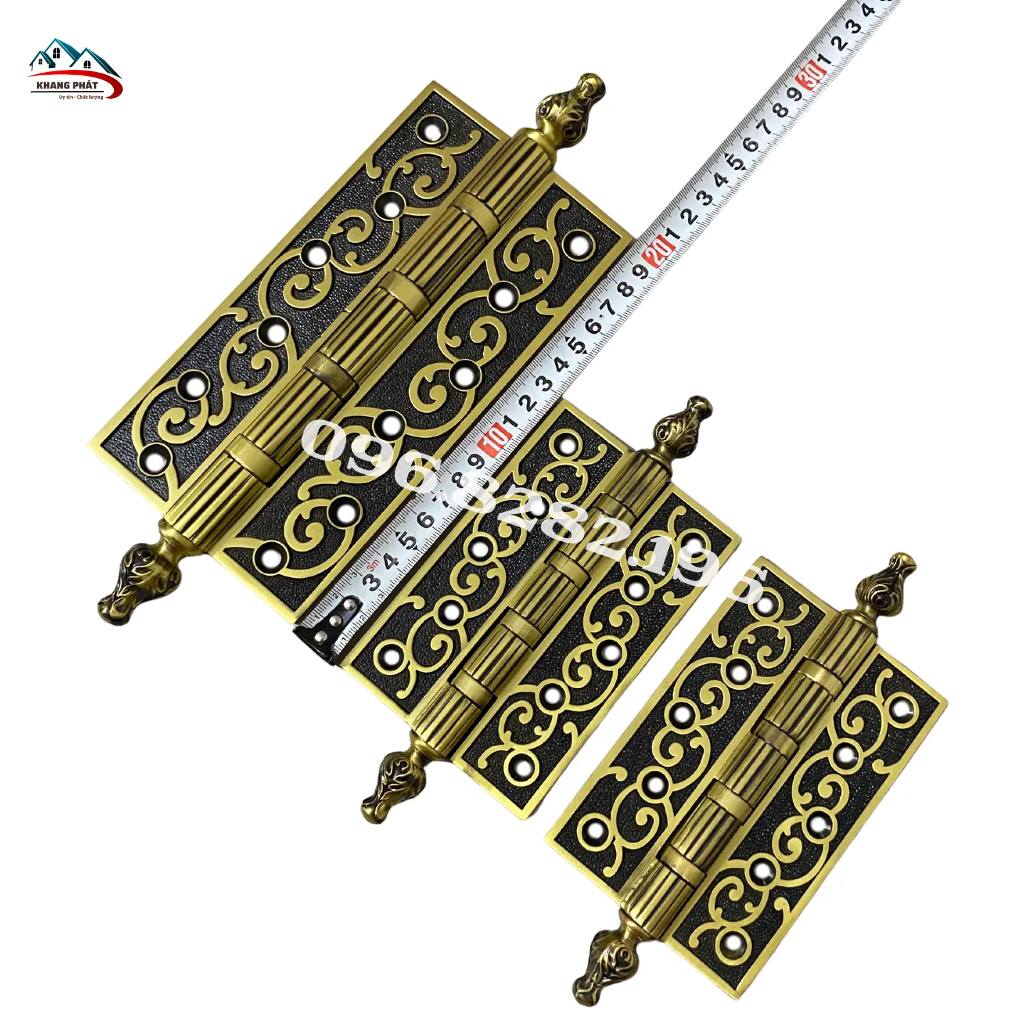 Bản lề lá bằng đồng cửa gỗ dày 4–6cm