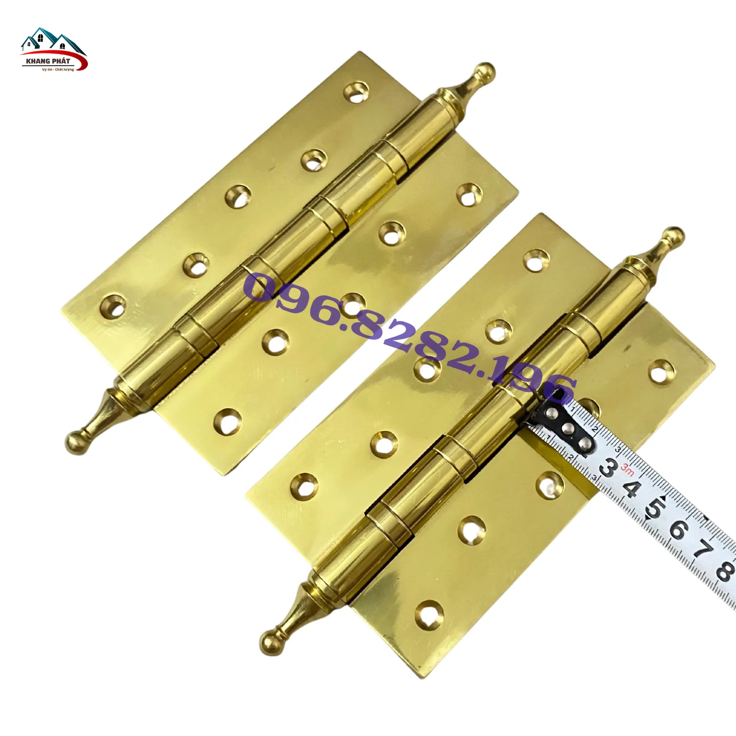 Bản lề lá bằng đồng thau lắp cửa gỗ dày từ 4cm