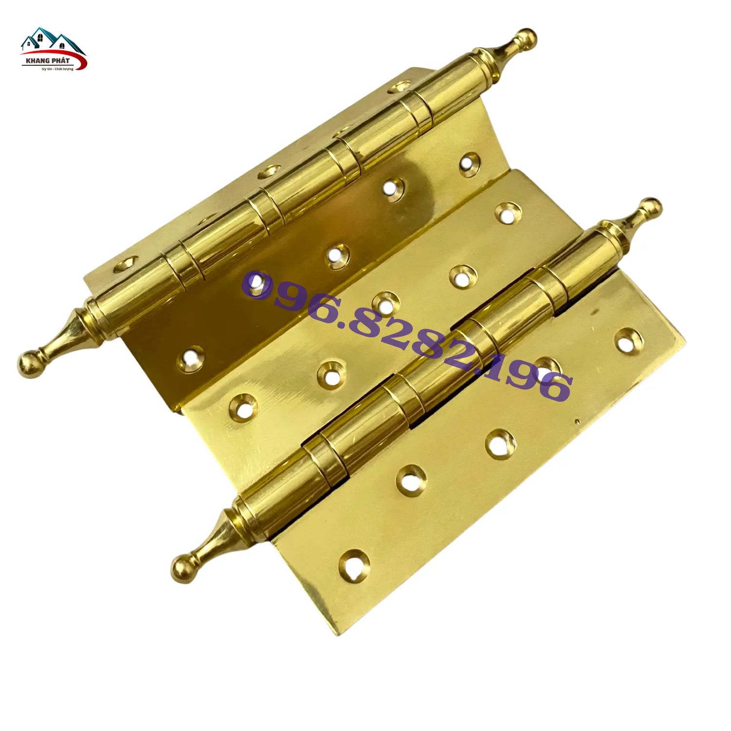 Chi tiết bản lề đồng thau dày 5.5mm cho cửa gỗ