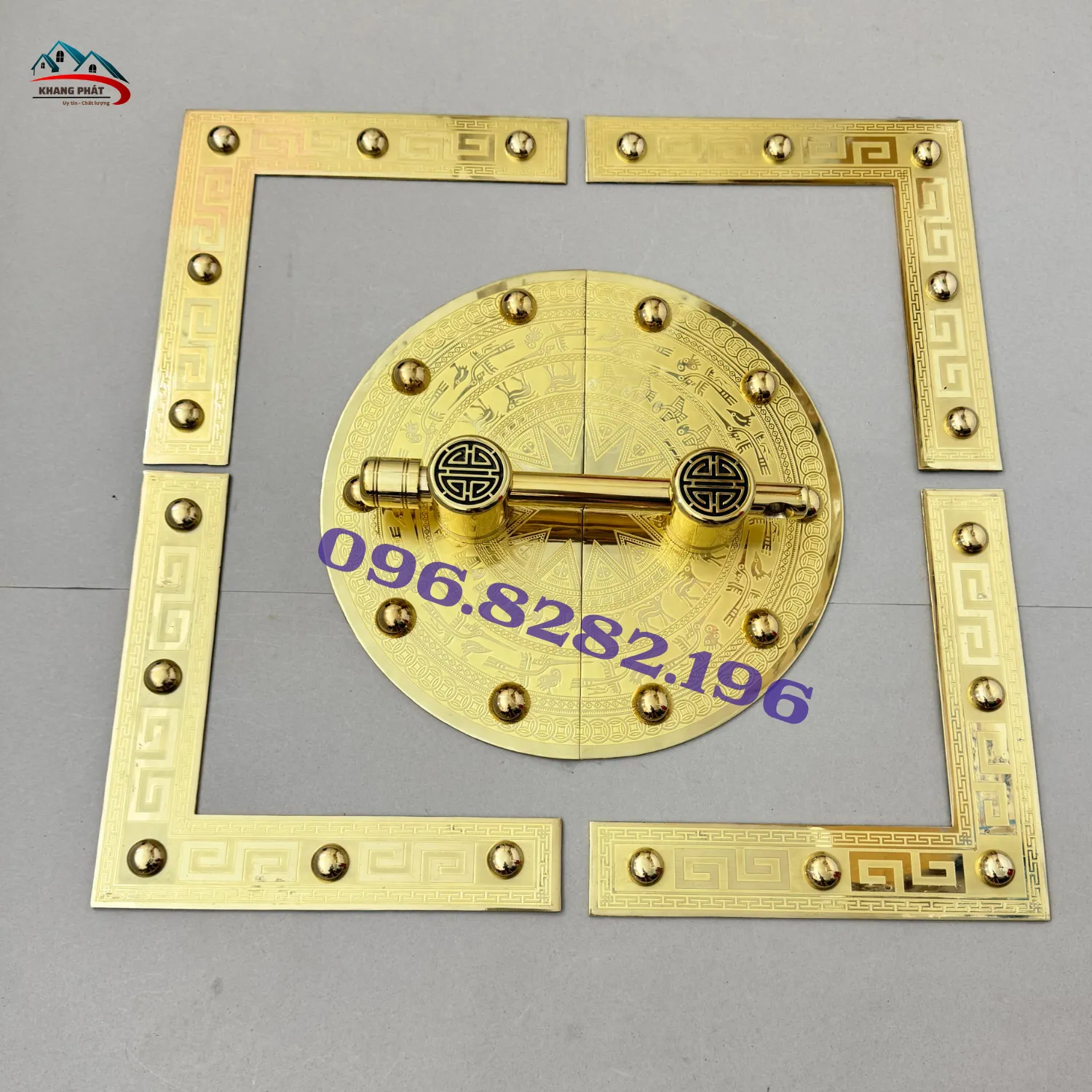 Bộ chuỳ mâm trống đồng cho cửa gỗ nhà thờ họ