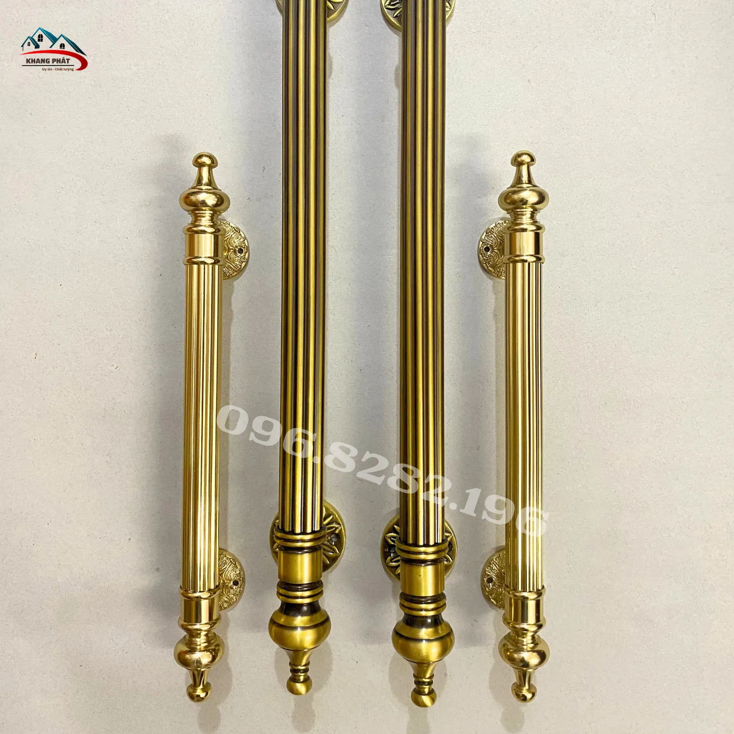Chân đế tay kéo cửa đồng lắp đặt chắc chắn