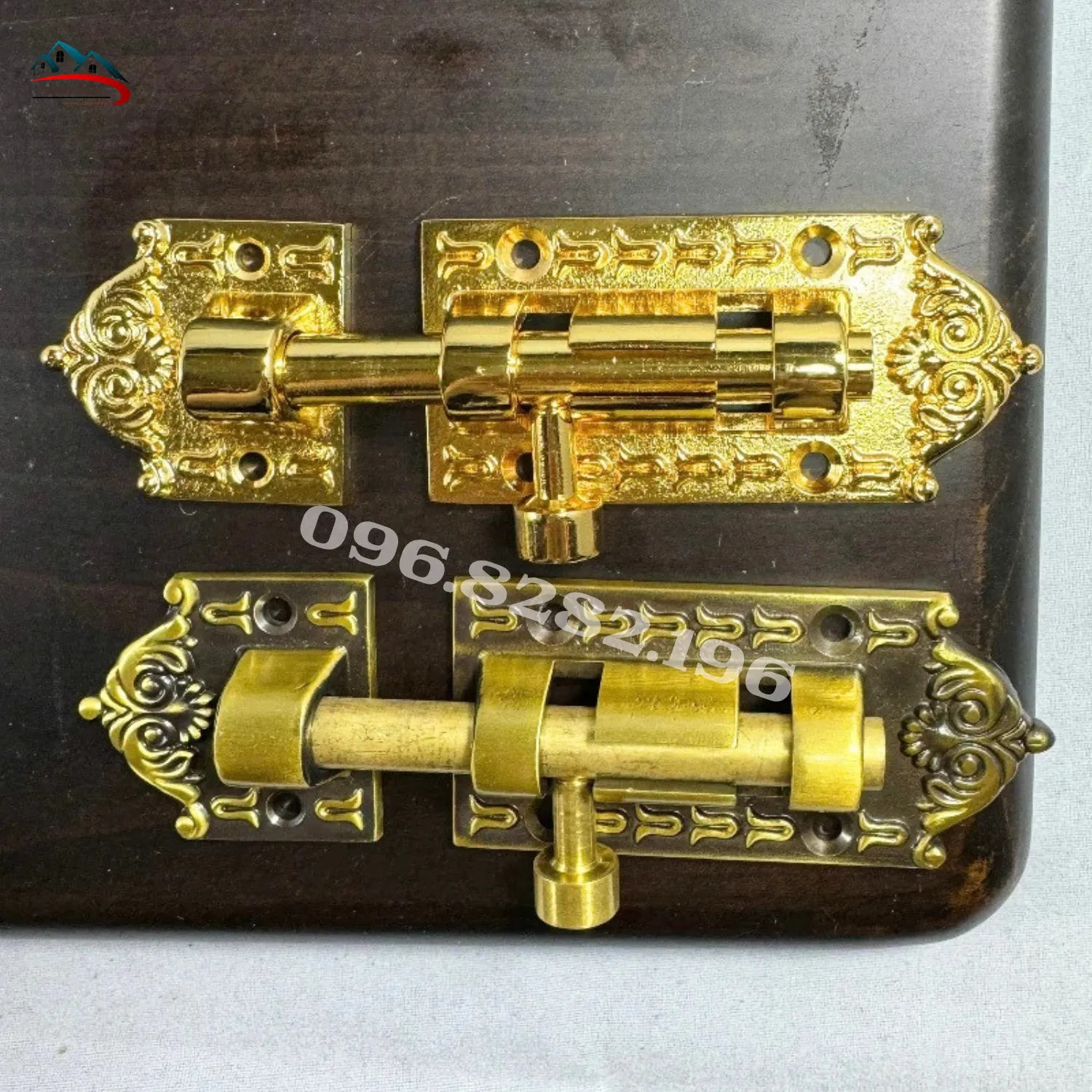 Chốt cửa đồng 13cm mặt trước