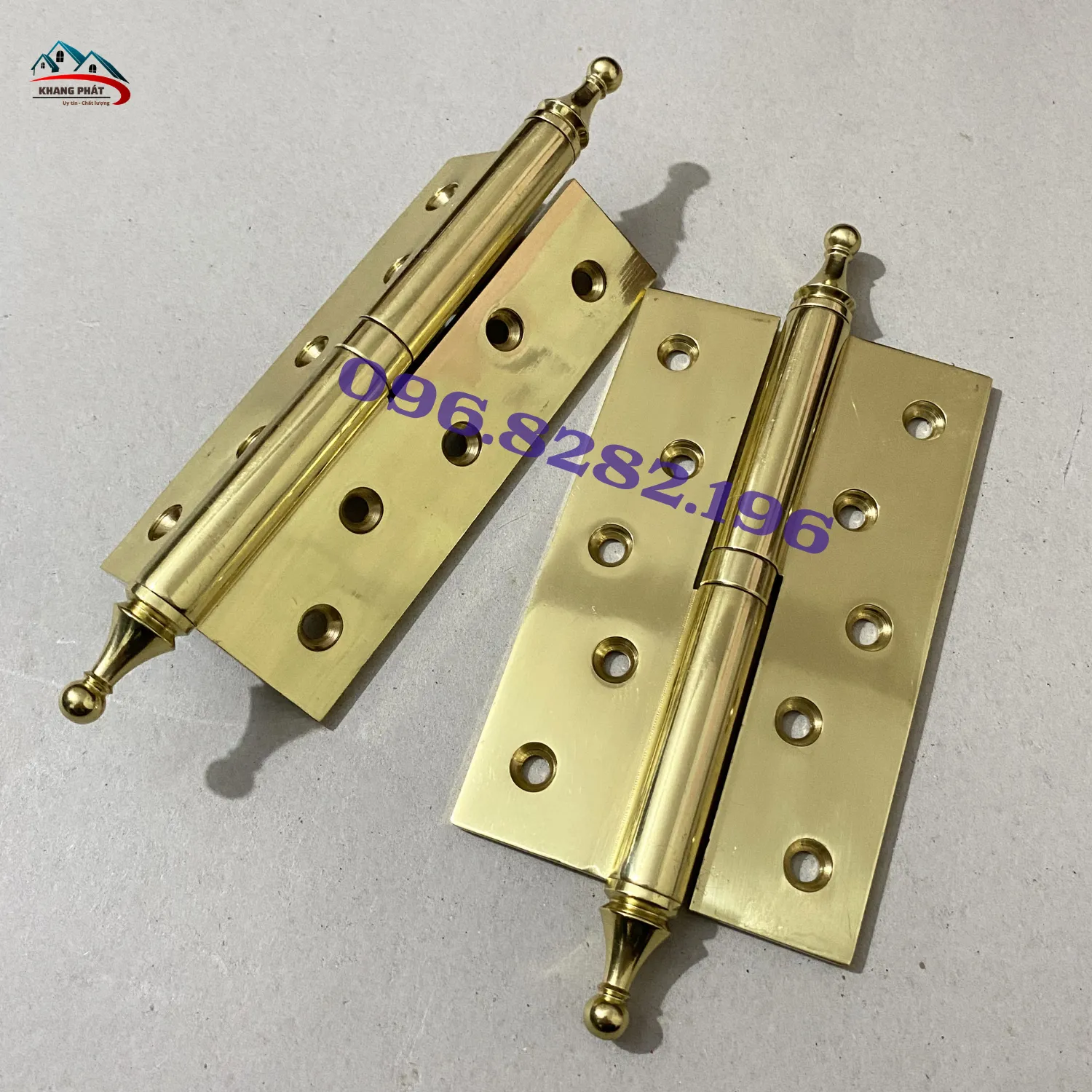 Kích thước thực tế của bản lề cối đồng dài 12,5cm