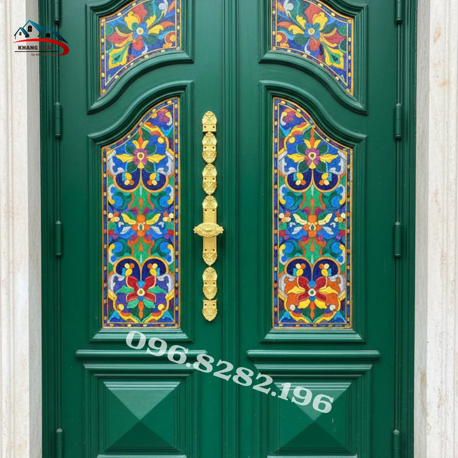 Chốt cửa Clemon KP-K368 lắp trên cửa gỗ thực tế