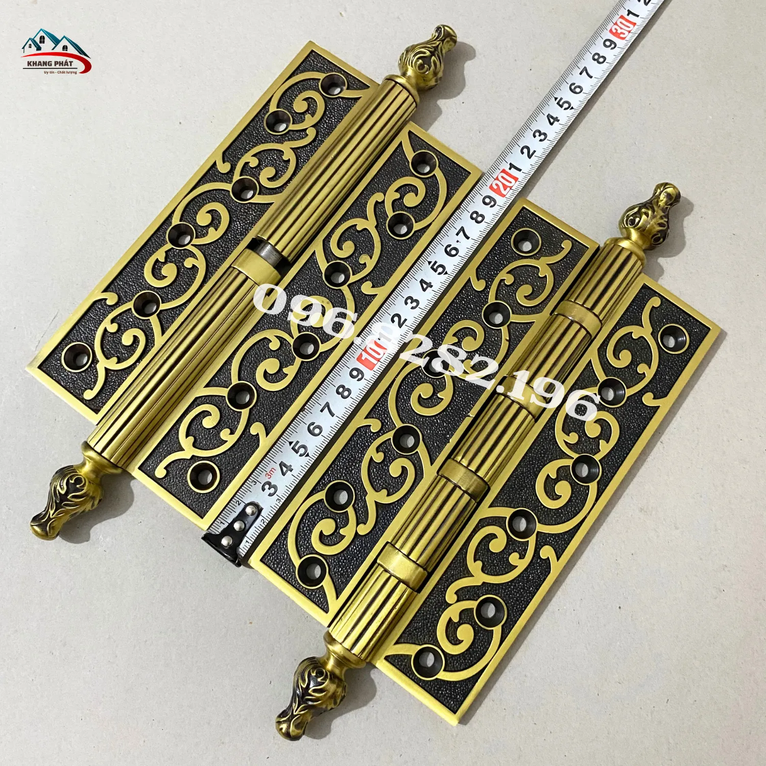 Lề cối đồng hoa dây 20cm cao cấp cho cửa gỗ