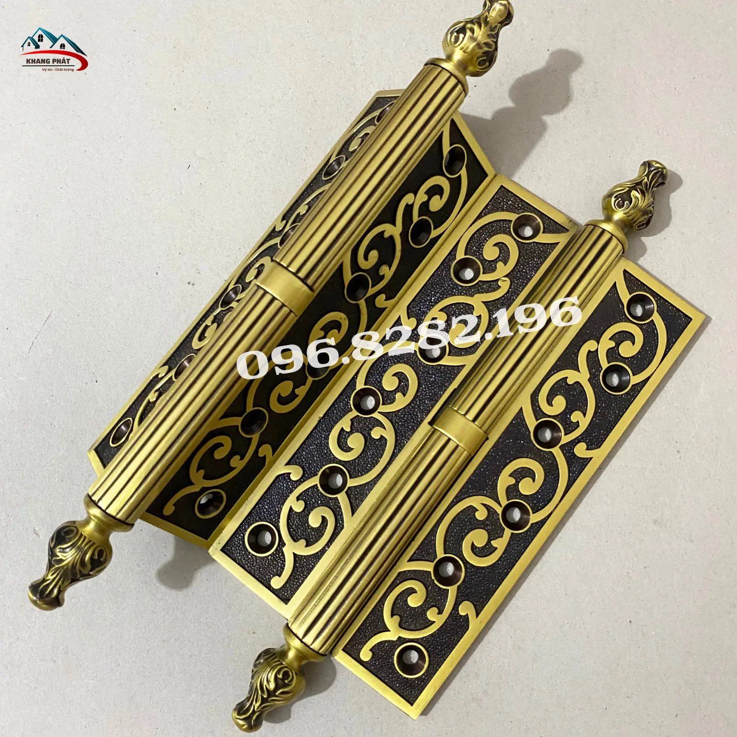 Lề cối đồng hoa dây 20cm cao cấp cho cửa gỗ