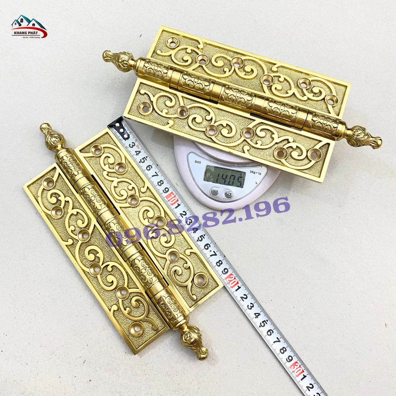 Bản lề đồng thau KP-LĐB120 nặng 1,4kg