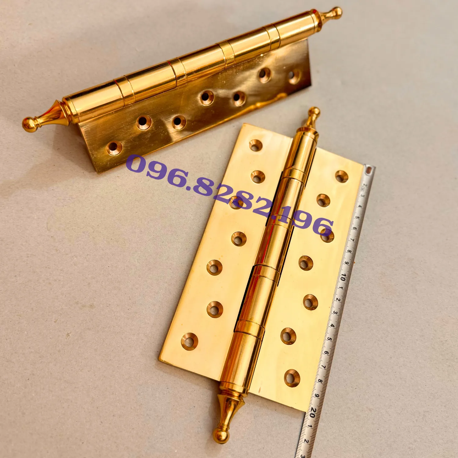 bản lề đồng trơn vàng bóng 20cm cho cửa đại sảnh