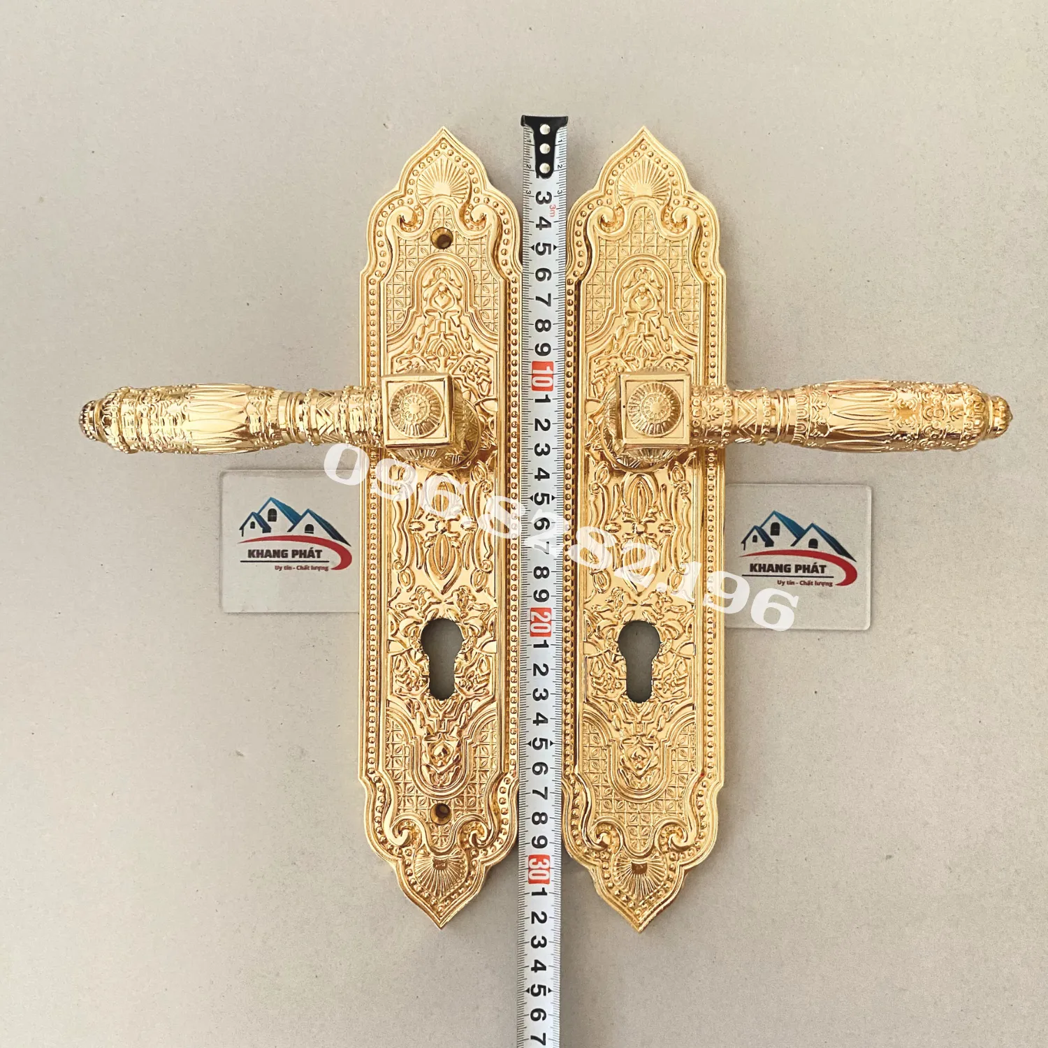 Bộ khóa cửa đi KP999F vàng 24K