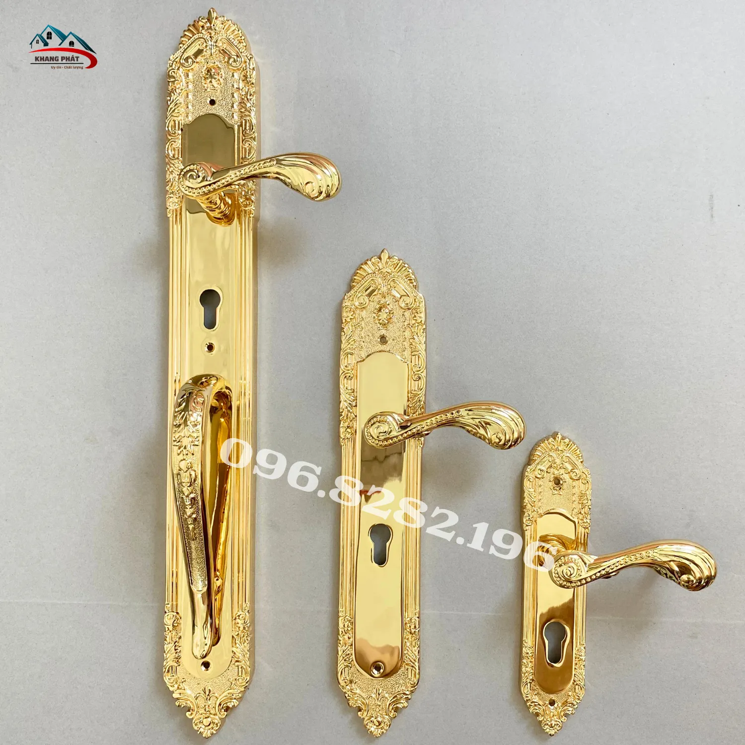 bộ khóa cửa đồng mạ vàng KP1818