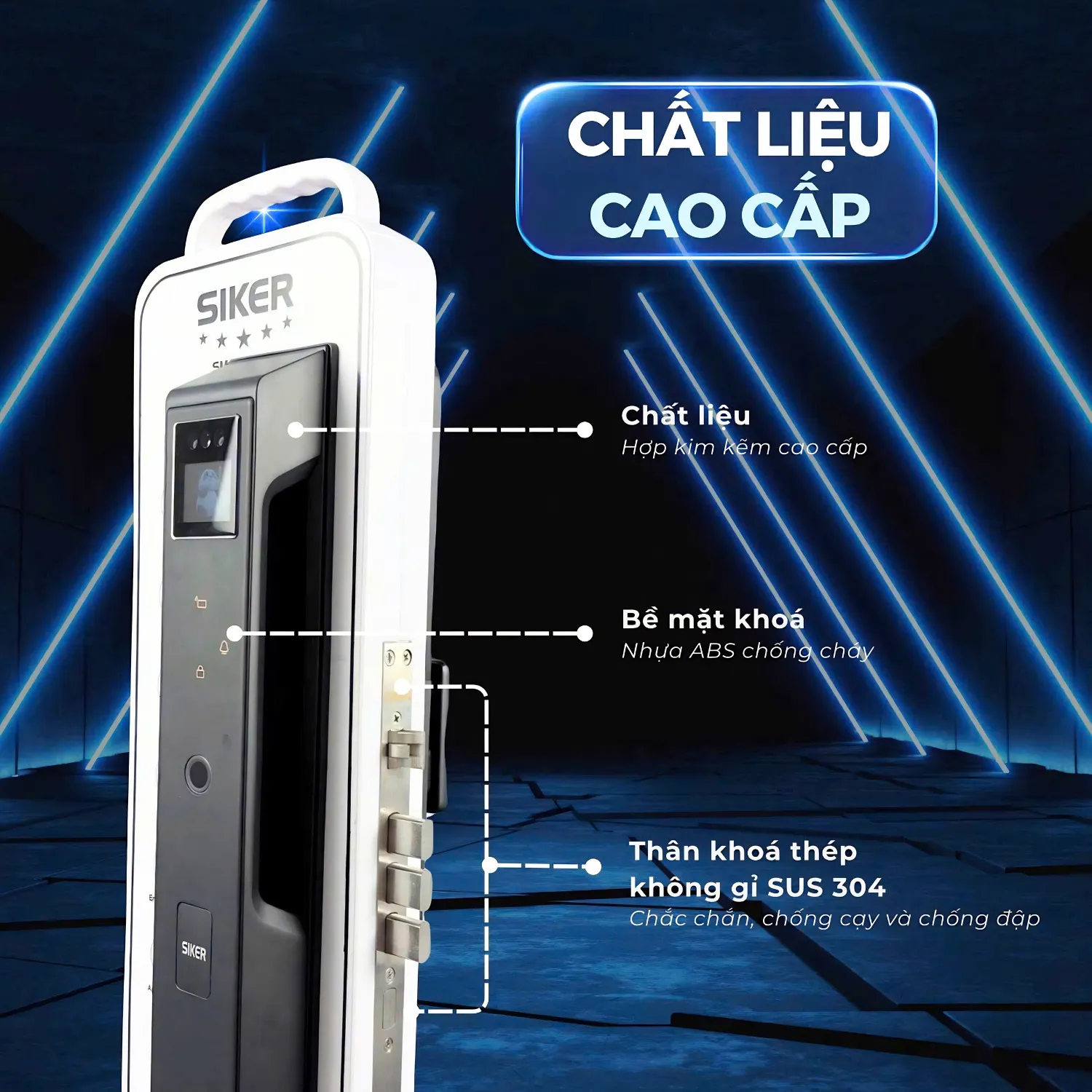 Cấu tạo chất liệu cao cấp khóa Siker KTS950MC