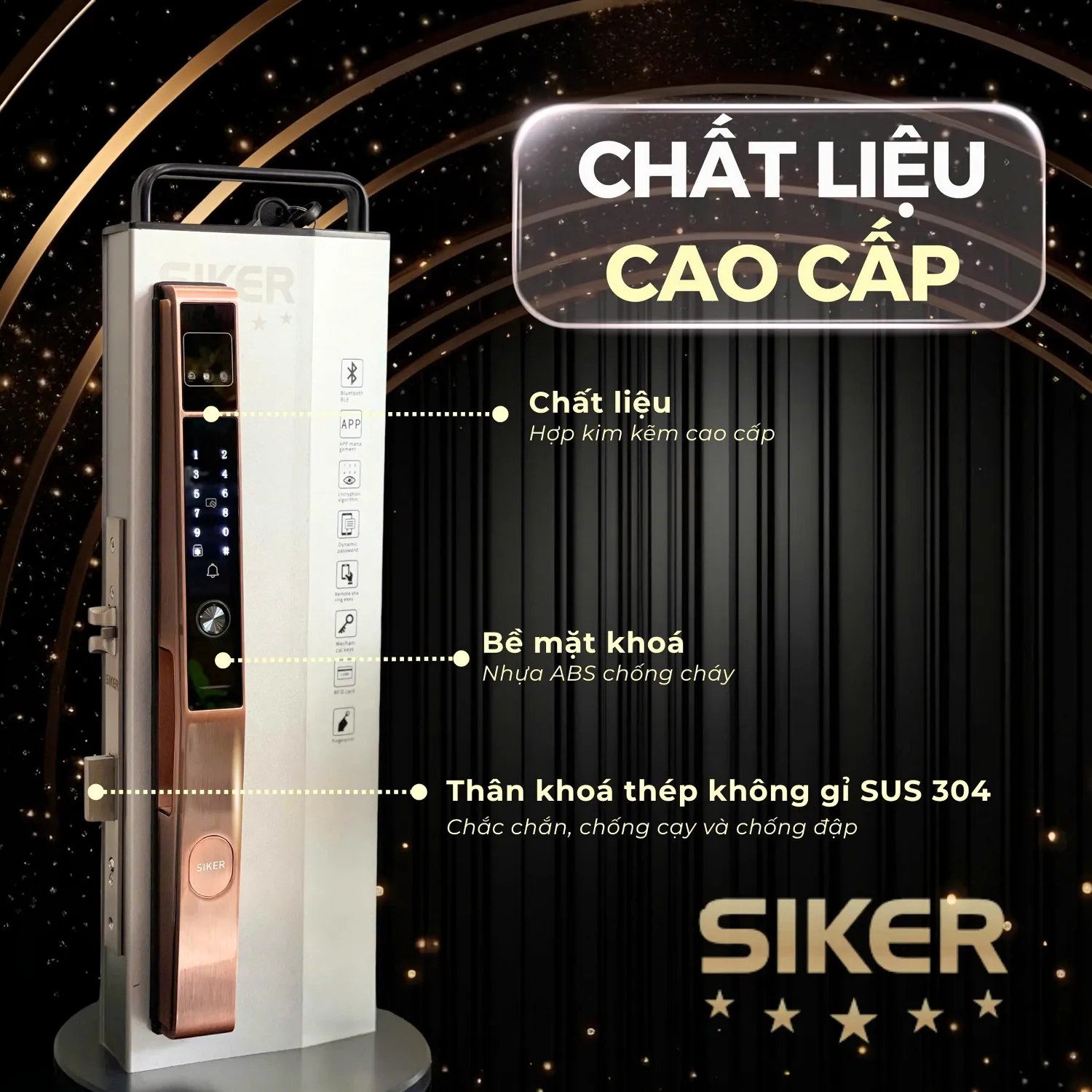 Chất liệu hợp kim nhôm và ABS chống cháy cao cấp