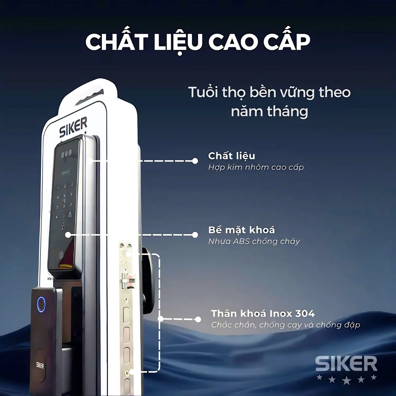 Mặt nhựa ABS và khung hợp kim nhôm đúc